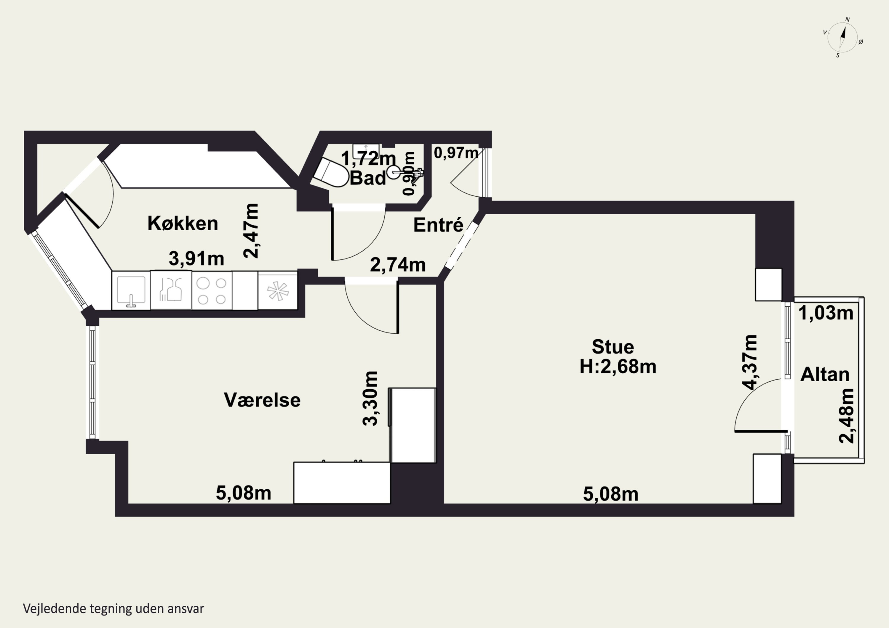 Plantegninger billede af Snorresgade 6, 1. tv., 2300 København S