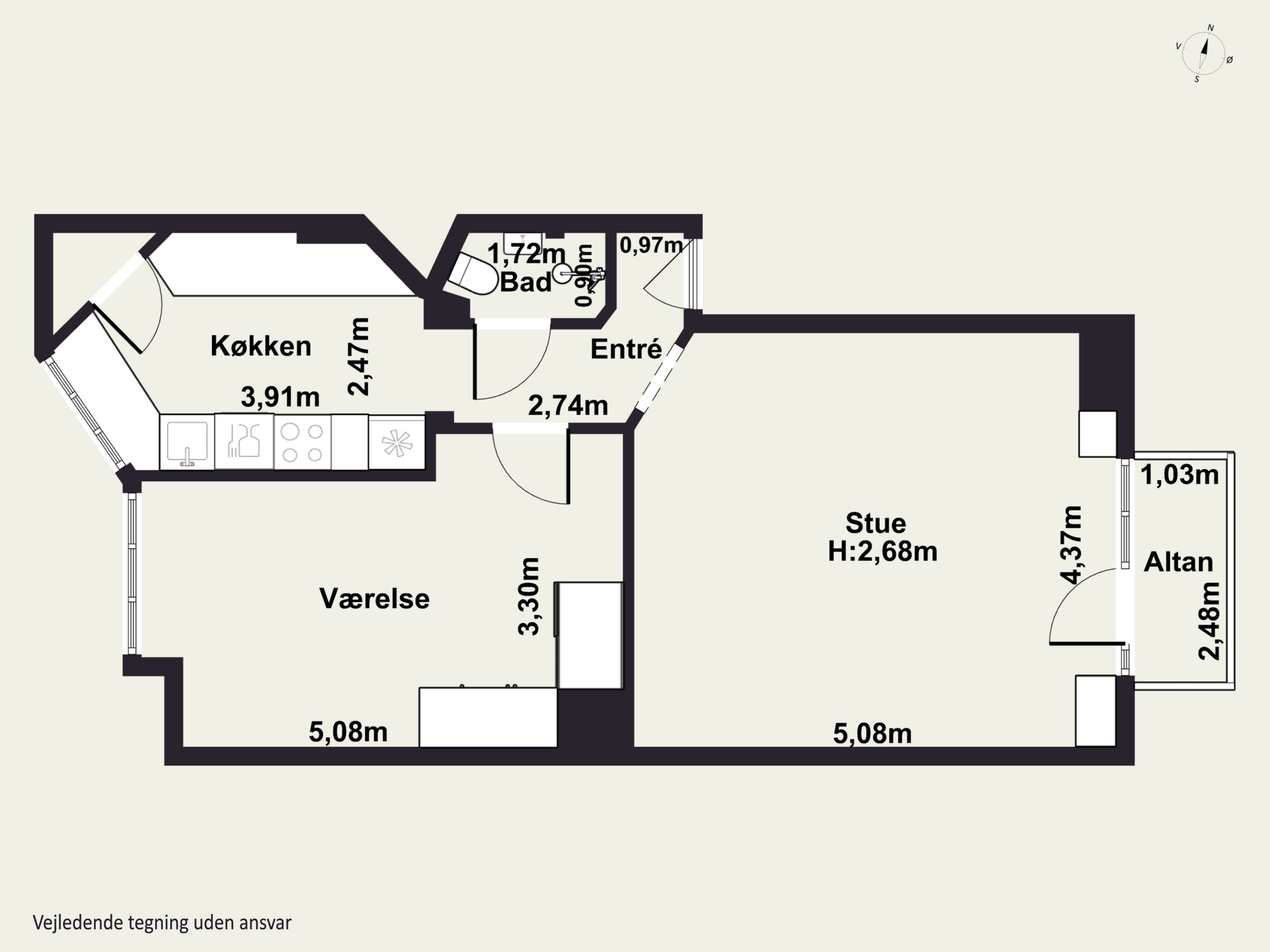 Plantegninger billede af Snorresgade 6, 1. tv., 2300 København S