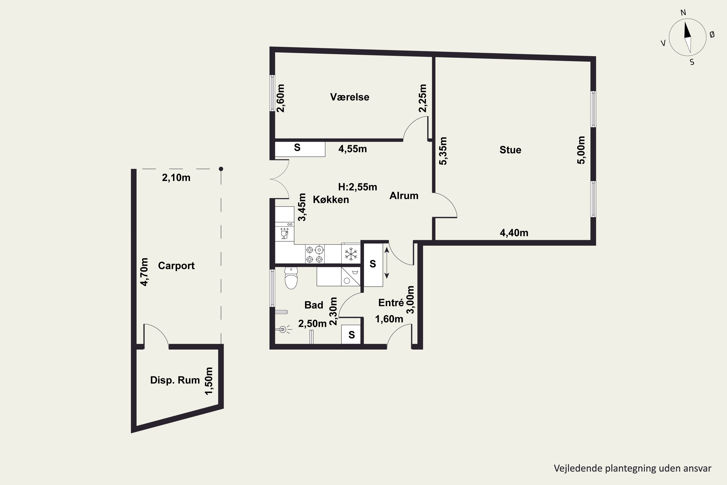 Plantegninger billede af Slotsgade 29, 1. tv., 9000 Aalborg