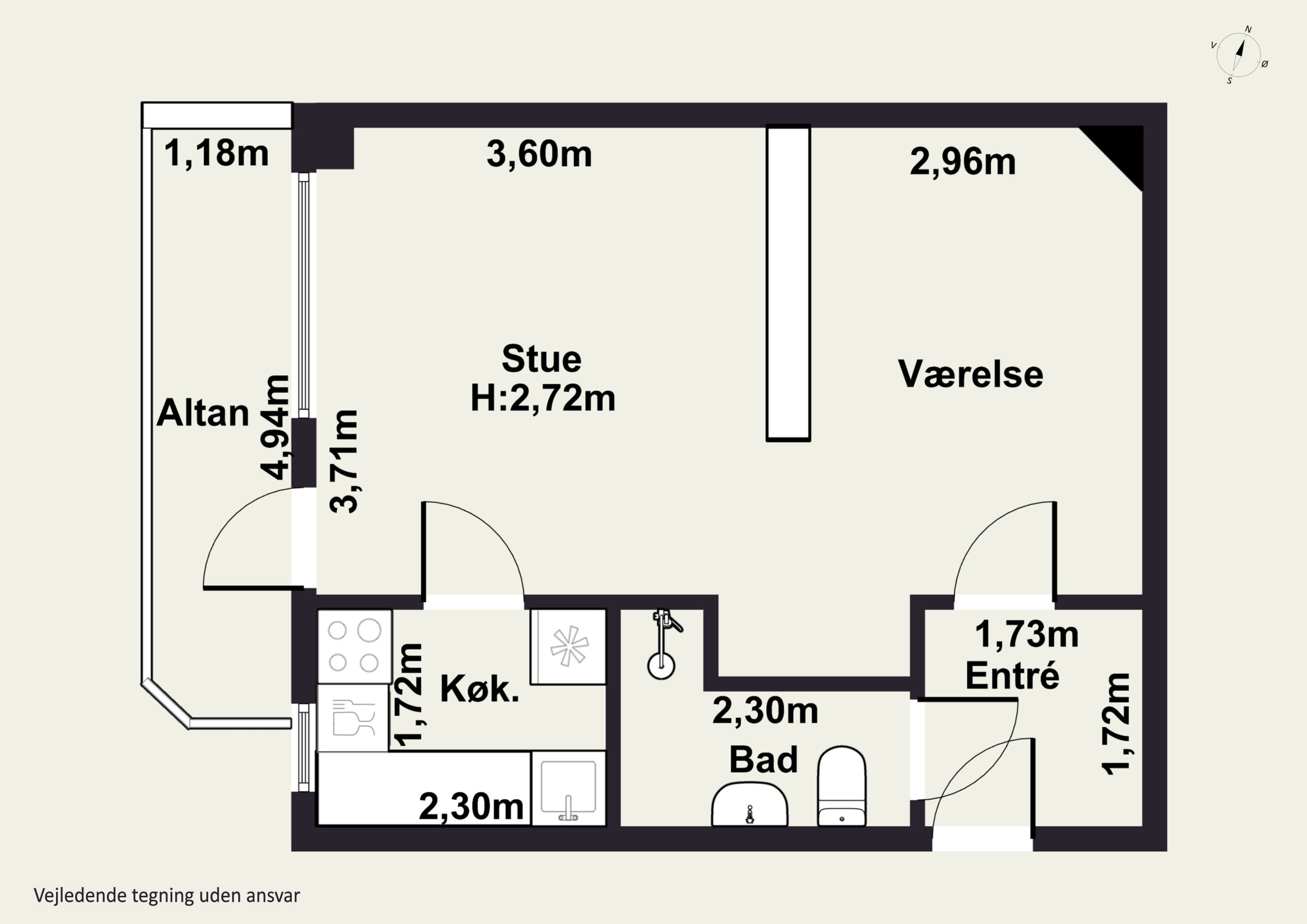 Plantegninger billede af Ulrikkenborg Alle 39, 1. tv., 2800 Kongens Lyngby