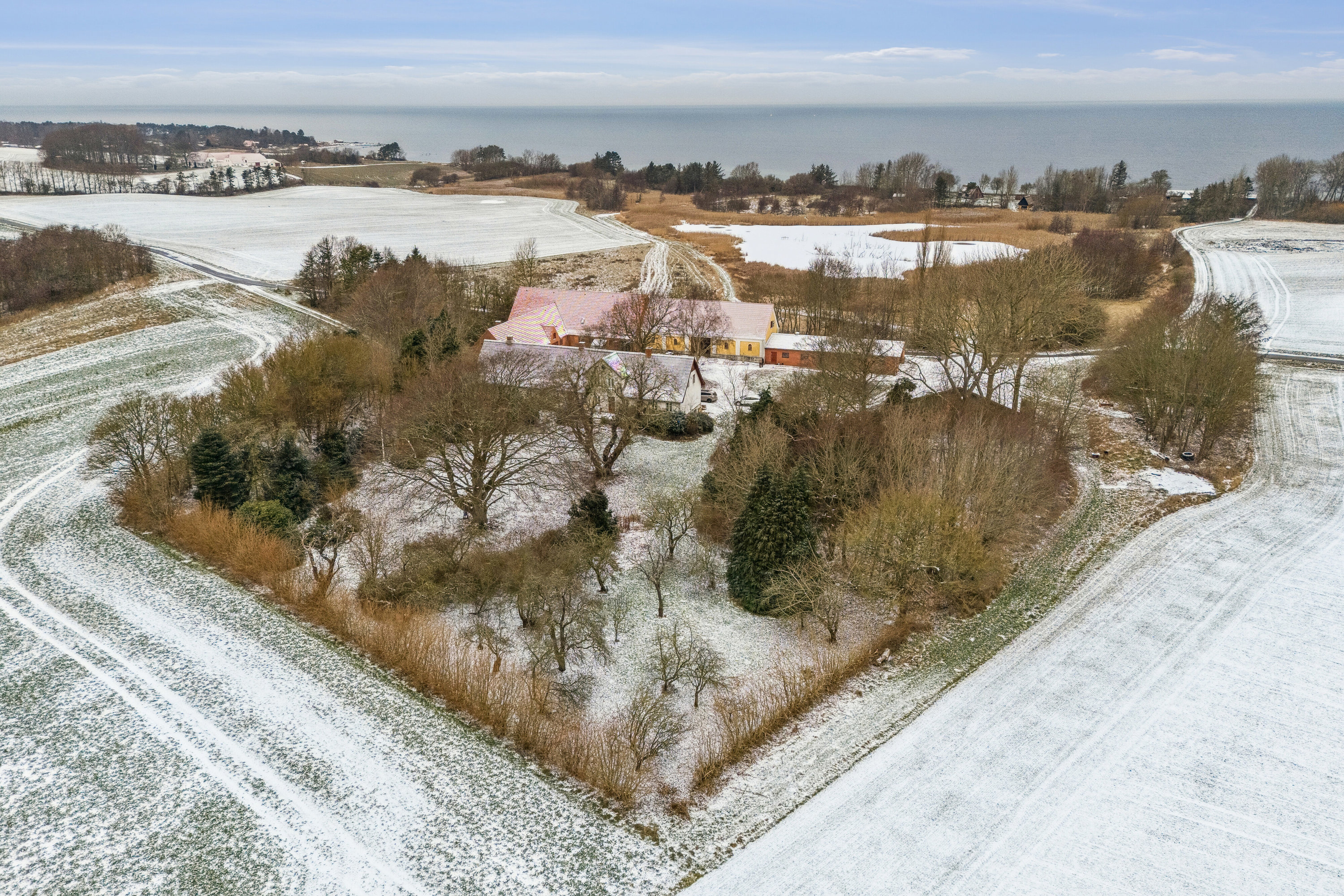 Landejendom: Luftfoto på Lillesøvej 160, 4400 Kalundborg
