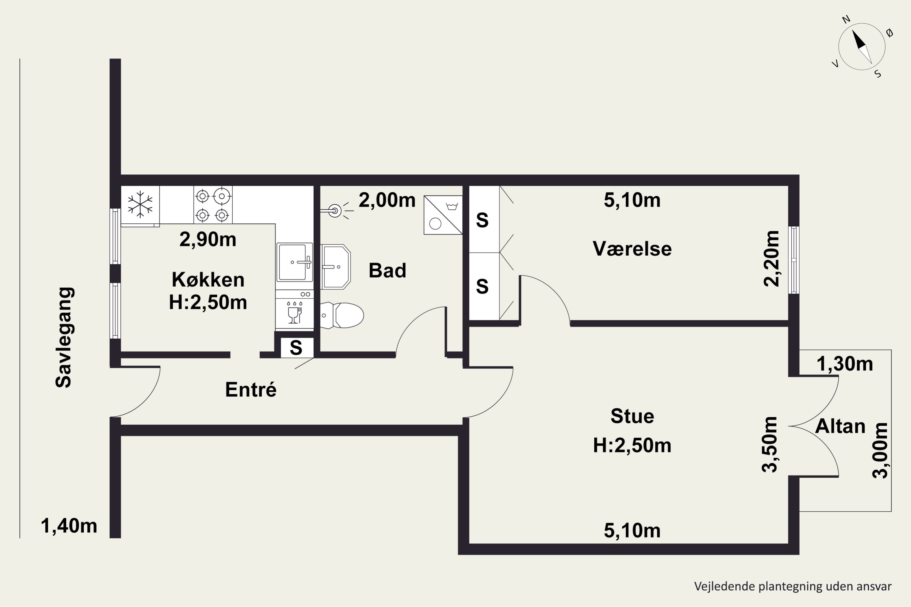 Plantegninger billede af Nordre Frihavnsgade 24, 4. 2., 2100 København Ø