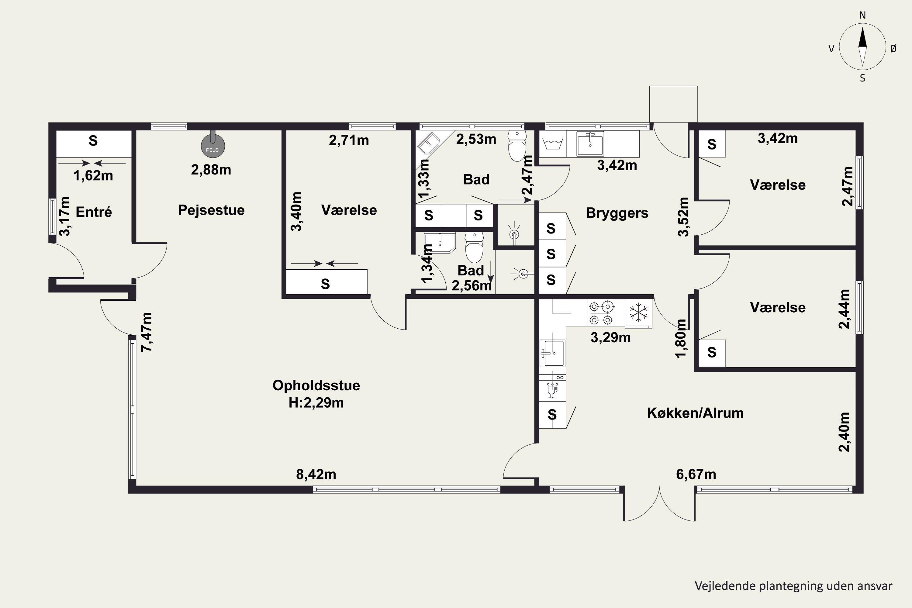 Plantegninger billede af Sønderbækparken 7, Fruering, 8660 Skanderborg