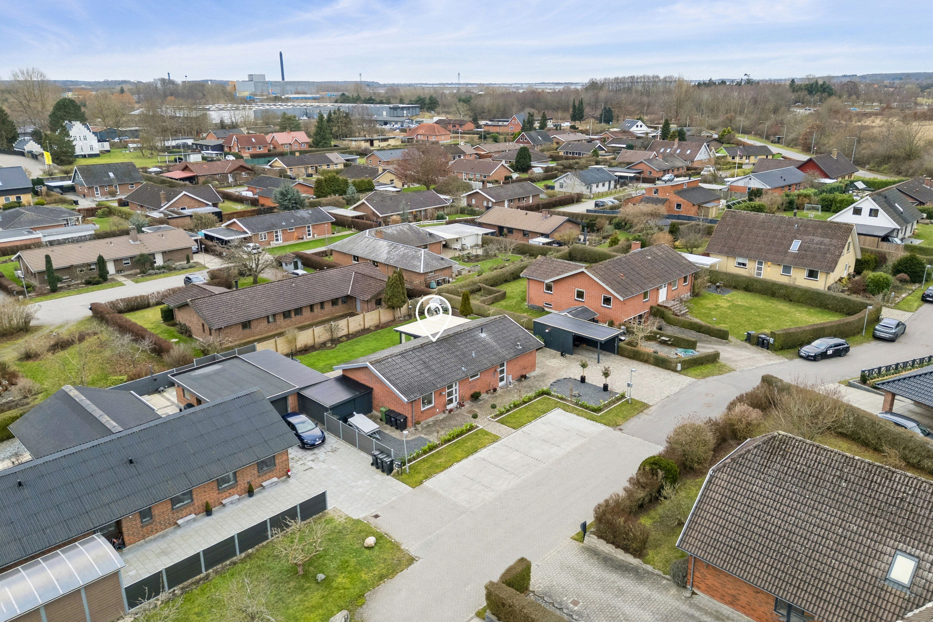 Fremhævet luftfoto billede i fuldskærmstilstand. Billede af Sandageren 44, 4700 Næstved