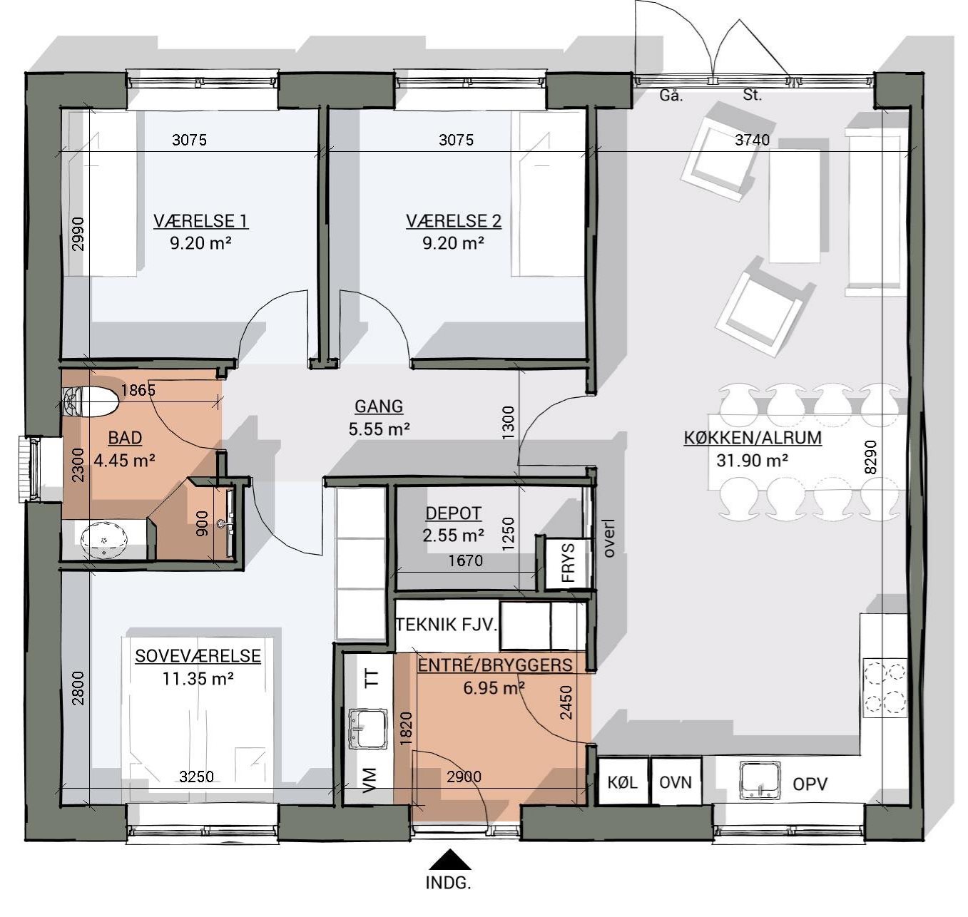 Plantegninger billede af Kohavegyden 2E, Nr Broby, 5672 Broby