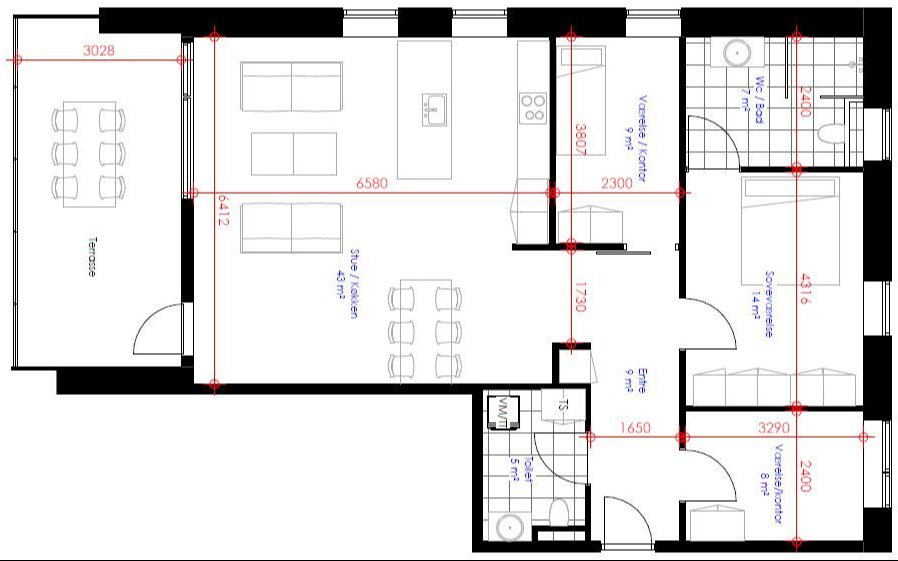 Plantegninger billede af Tinghaven 50, 1. tv., 9310 Vodskov