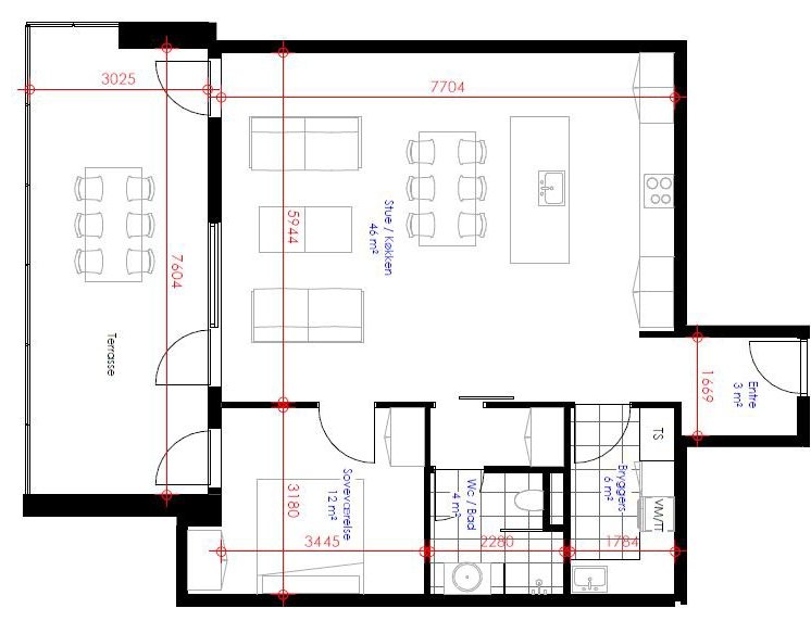 Plantegninger billede af Tinghaven 50, 1. mf., 9310 Vodskov