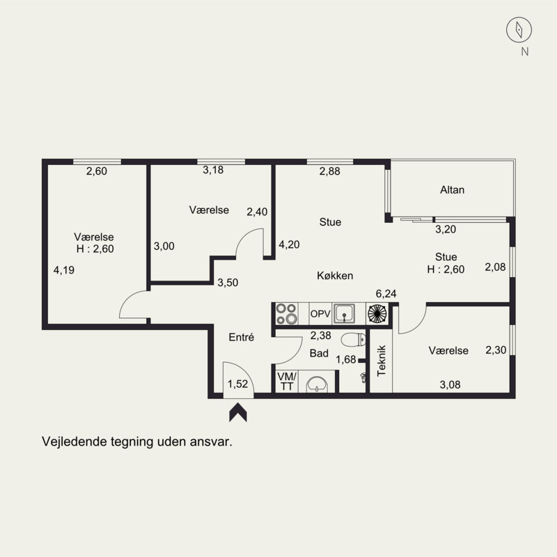 Plantegninger billede af Edouard Suensons Gade 10, 2. 1., Trøjborg, 8200 Aarhus N