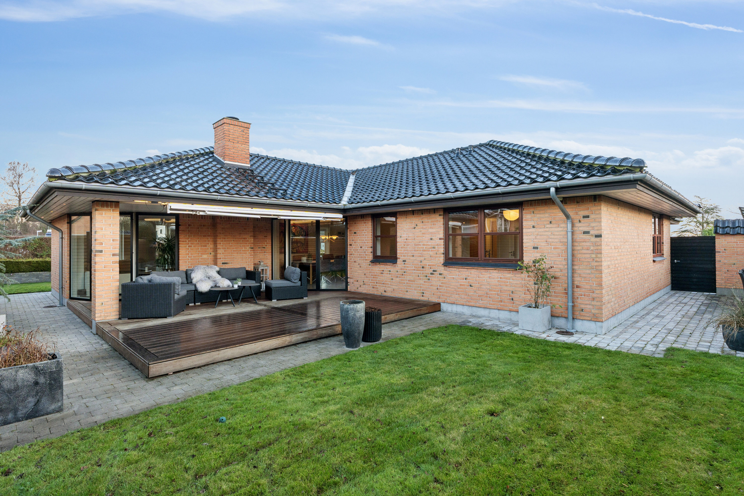 Villa: Set fra haven på Dalsvinget 5, Dalby, 4690 Haslev