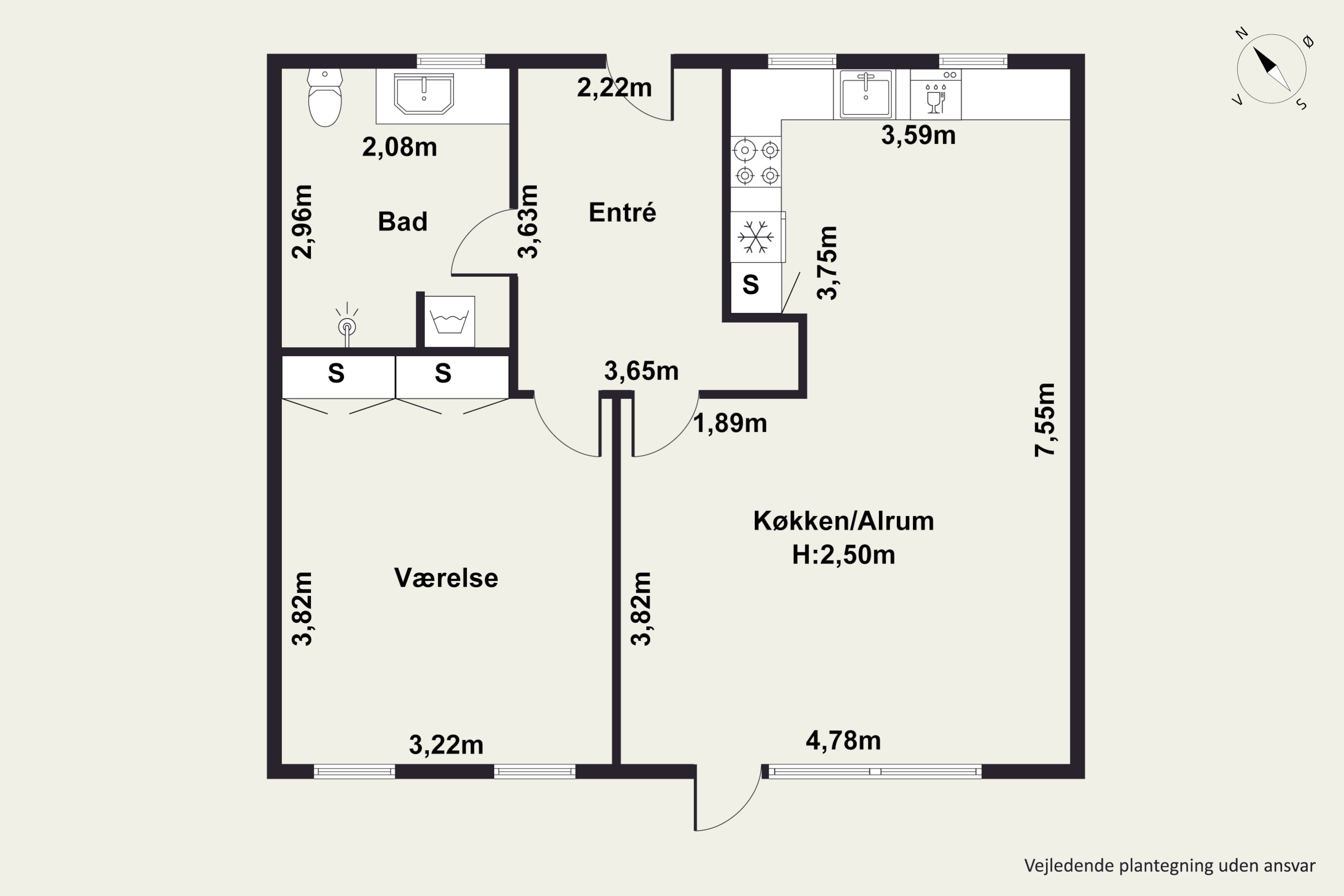 Plantegninger billede af Vestergade 28B, 9500 Hobro