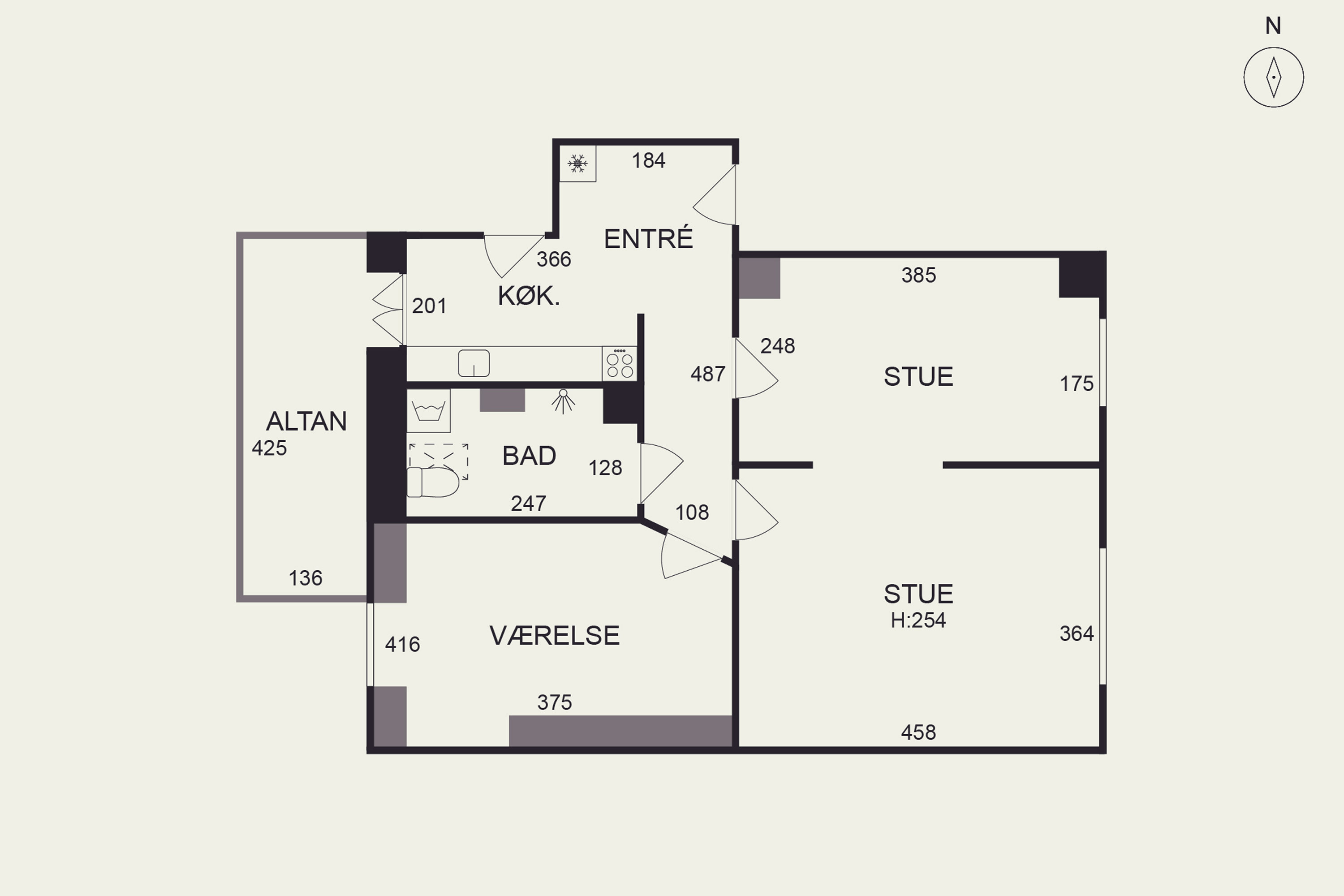 Plantegninger billede af Oehlenschlægersgade 48, 5. tv., 1663 København V