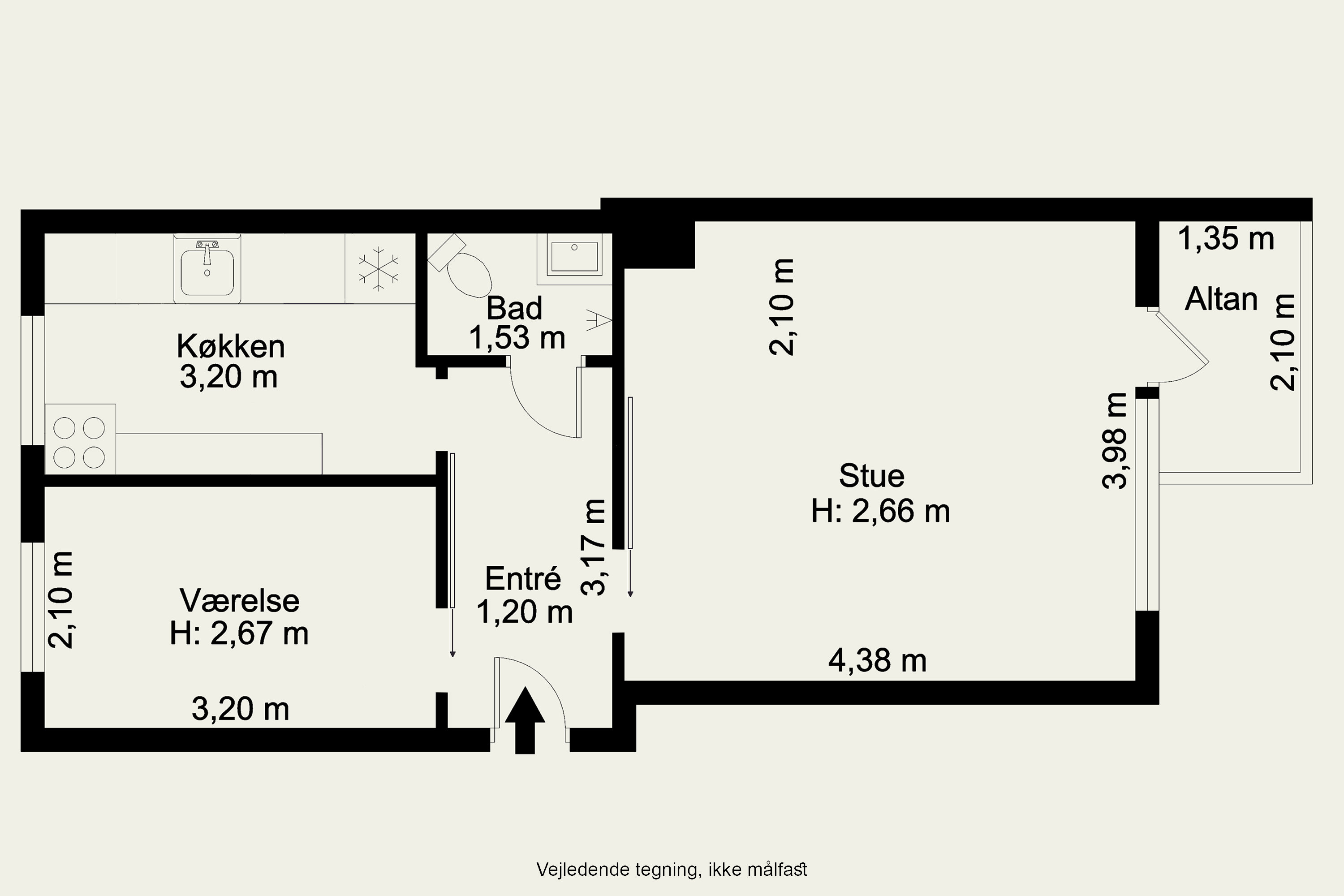 Plantegninger billede af Greisvej 33, st.. tv., 2300 København S