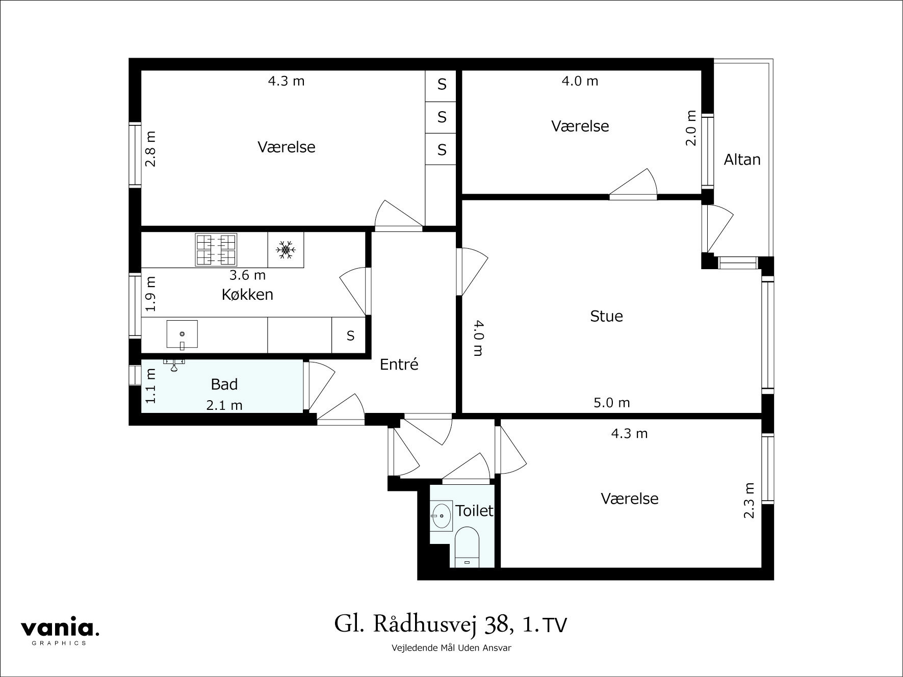 Plantegninger billede af Gl Rådhusvej 38, 1. tv., 2750 Ballerup