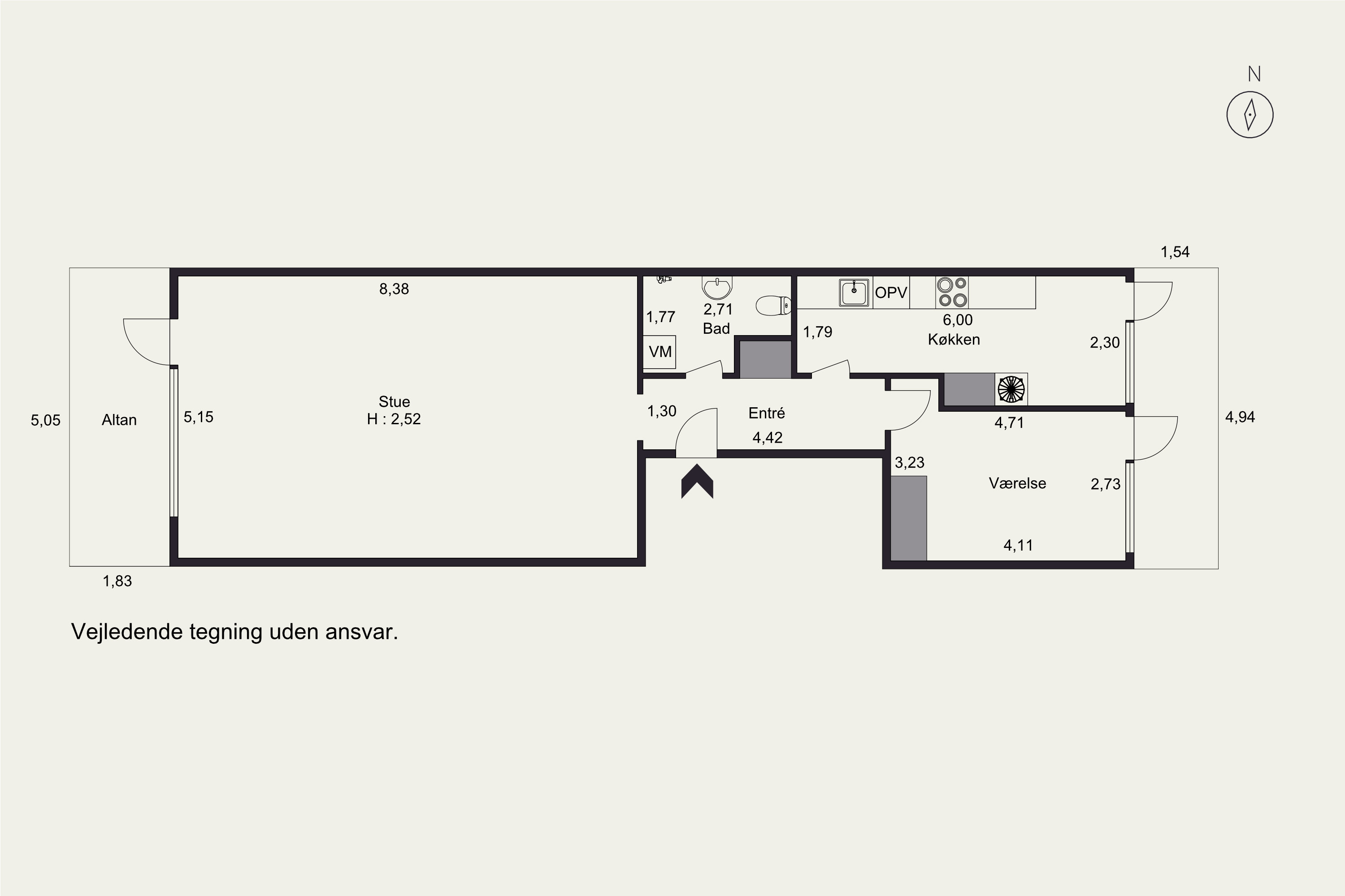 Plantegninger billede af Skodsborgparken 10, 3. th., 2942 Skodsborg