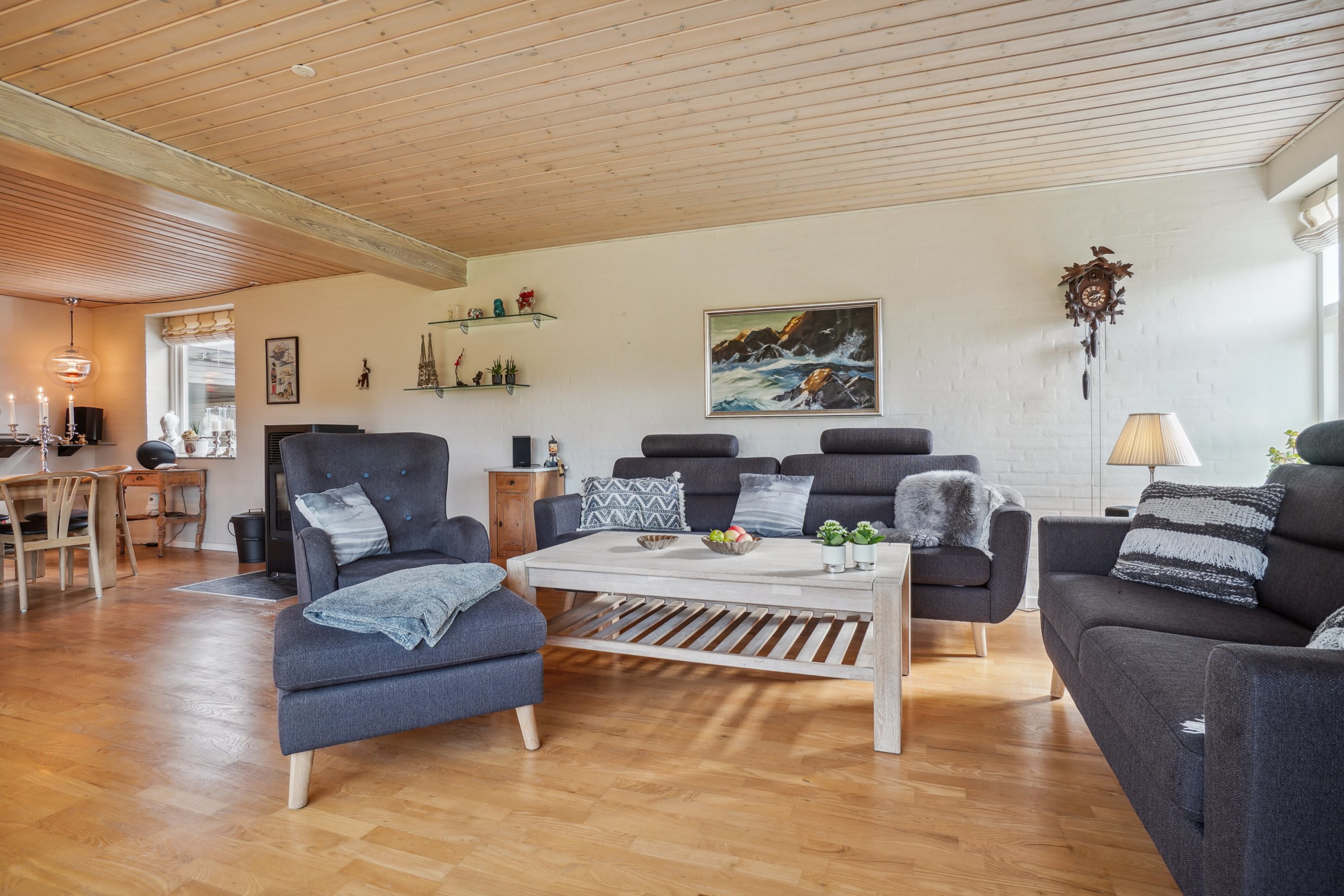 Fremhævet stue billede i fuldskærmstilstand. Billede af Kjærkbak 9, Klitmøller, 7700 Thisted