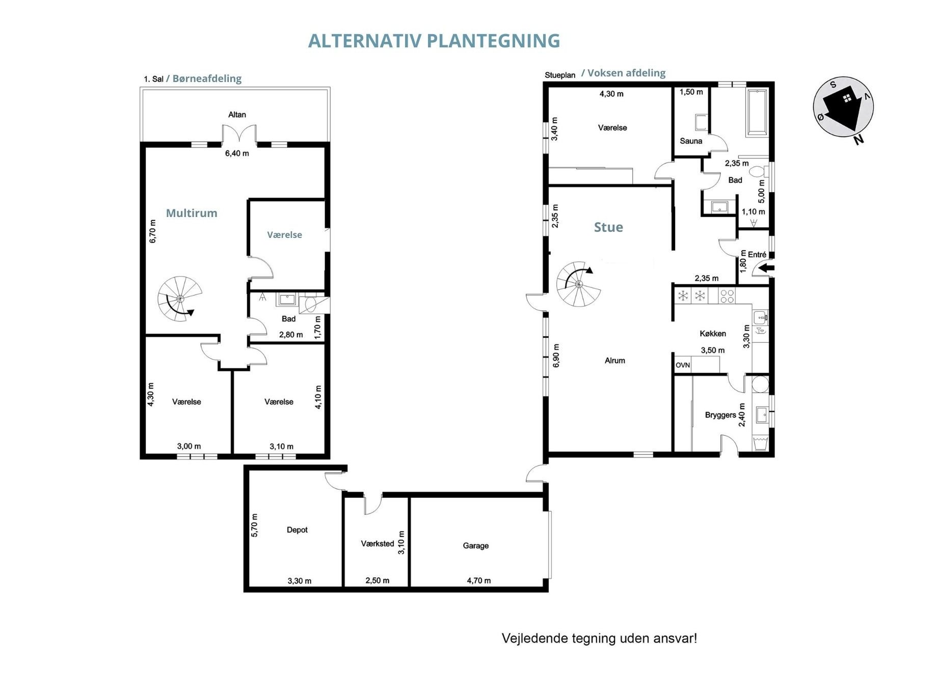 Fremhævet alternativ plantegning billede i fuldskærmstilstand. Billede af Markledet 55, 6950 Ringkøbing