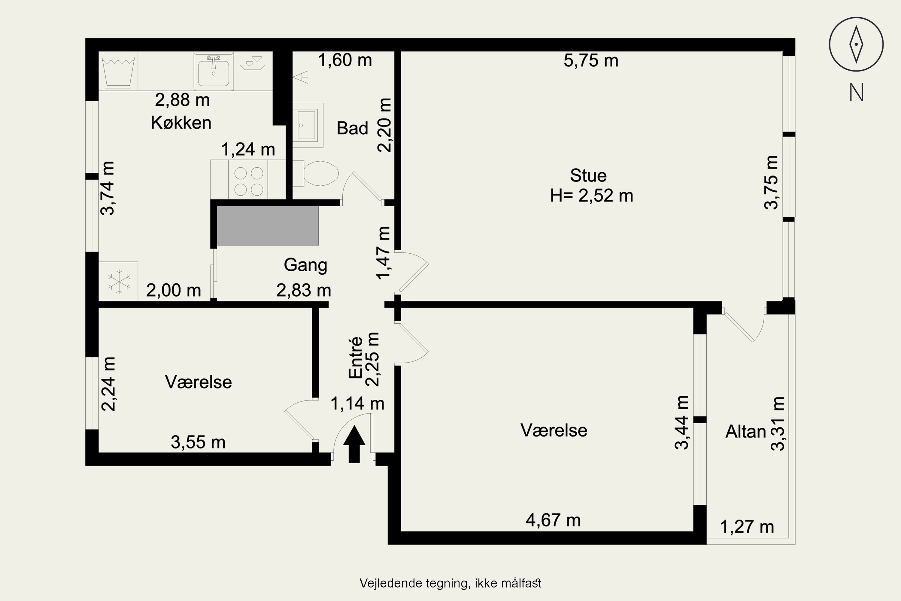 Plantegninger billede af Kongensgavevej 51, st.. tv., 3200 Helsinge