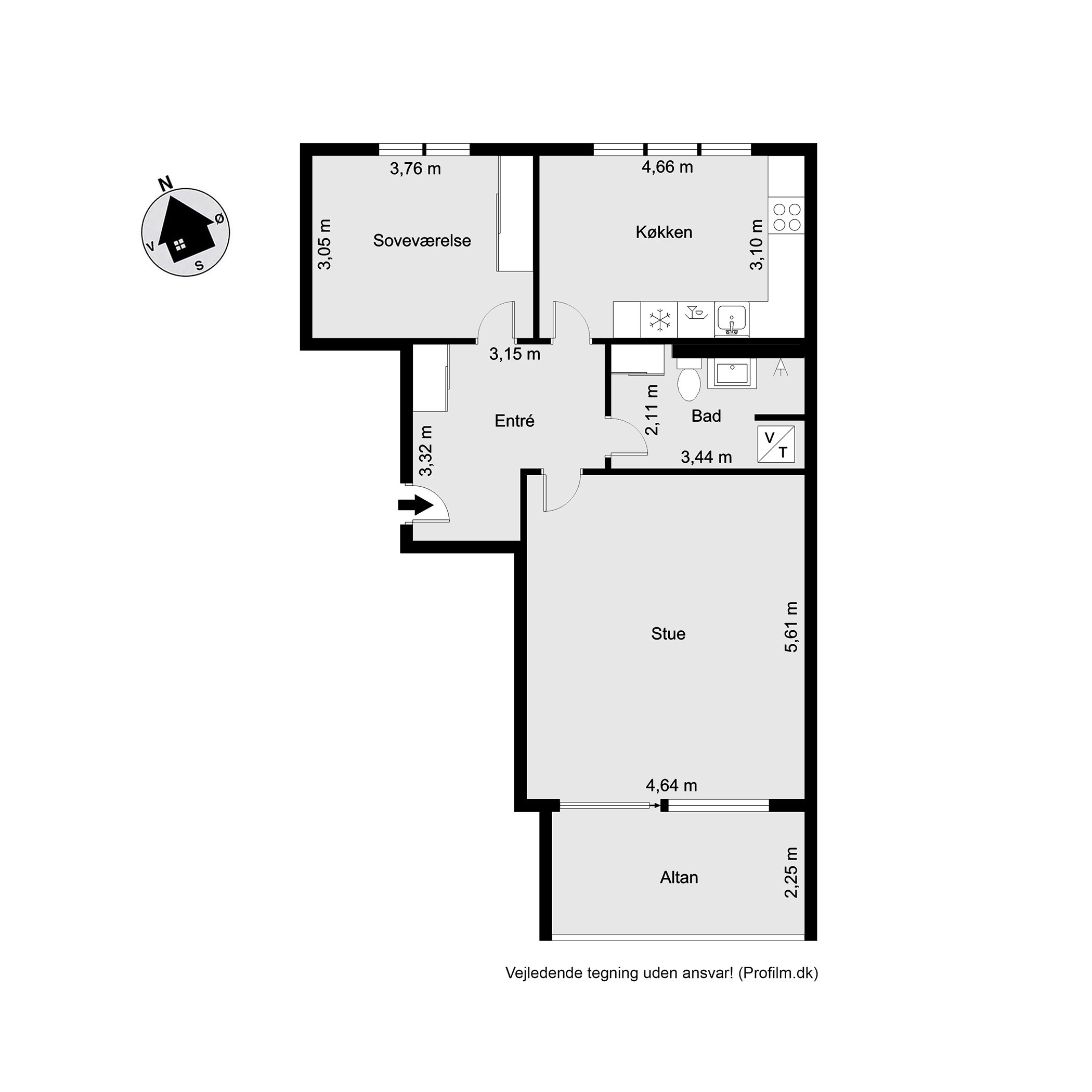 Plantegninger billede af Egely Alle 1, 2. tv., Møholm, 7100 Vejle