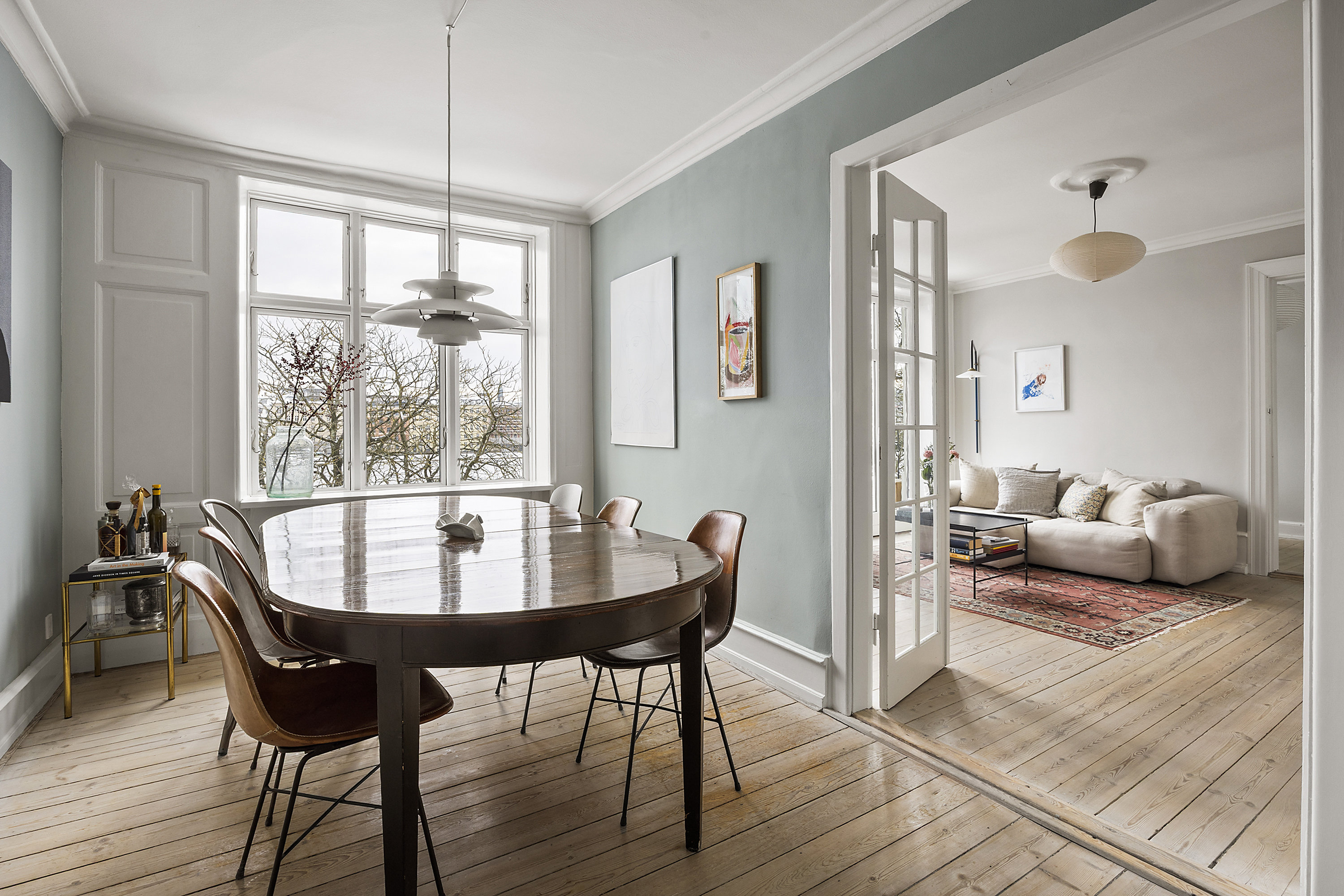 Fremhævet spisestue billede i fuldskærmstilstand. Billede af Peblinge Dossering 20, 3. tv., 2200 København N