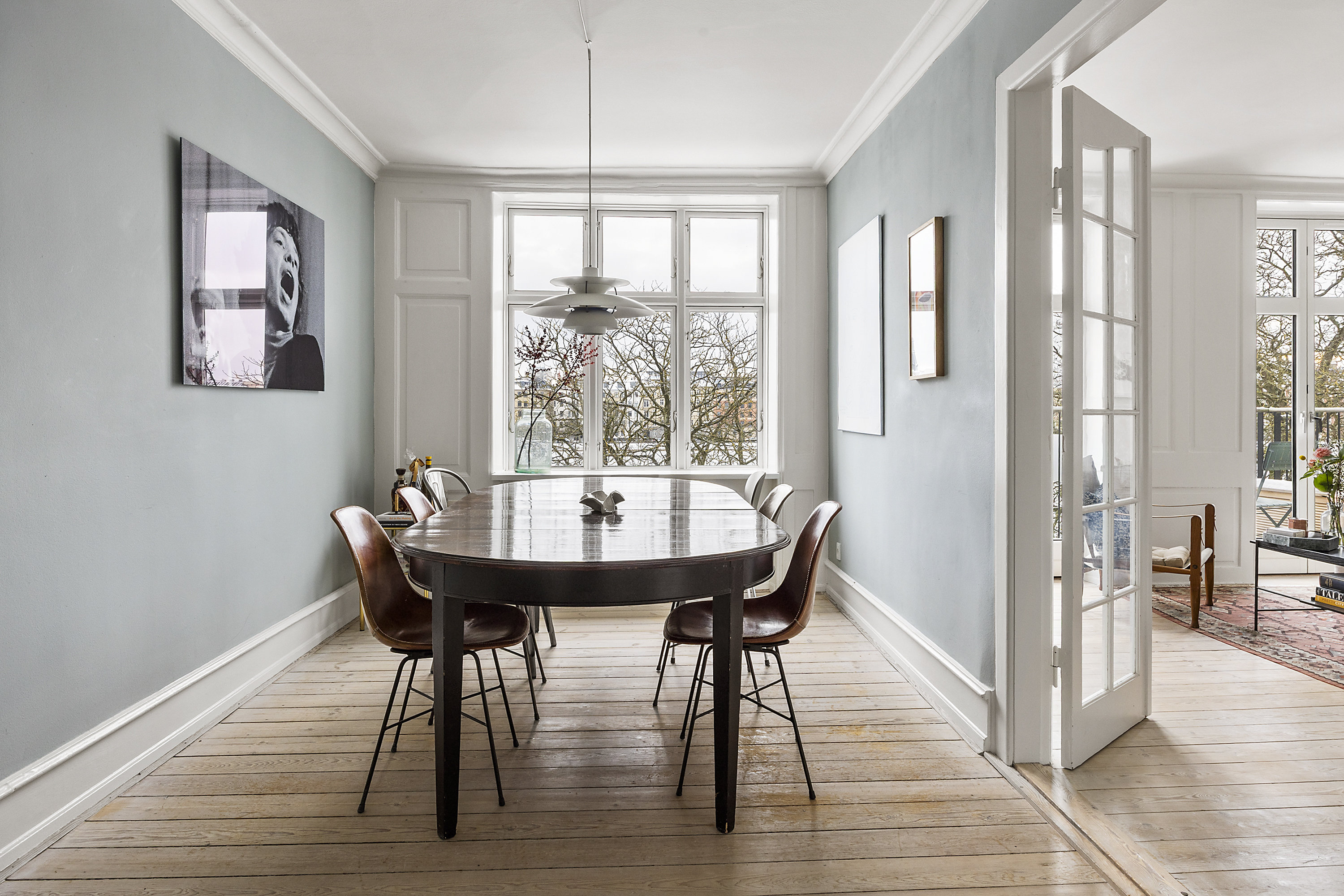 Fremhævet spisestue billede i fuldskærmstilstand. Billede af Peblinge Dossering 20, 3. tv., 2200 København N