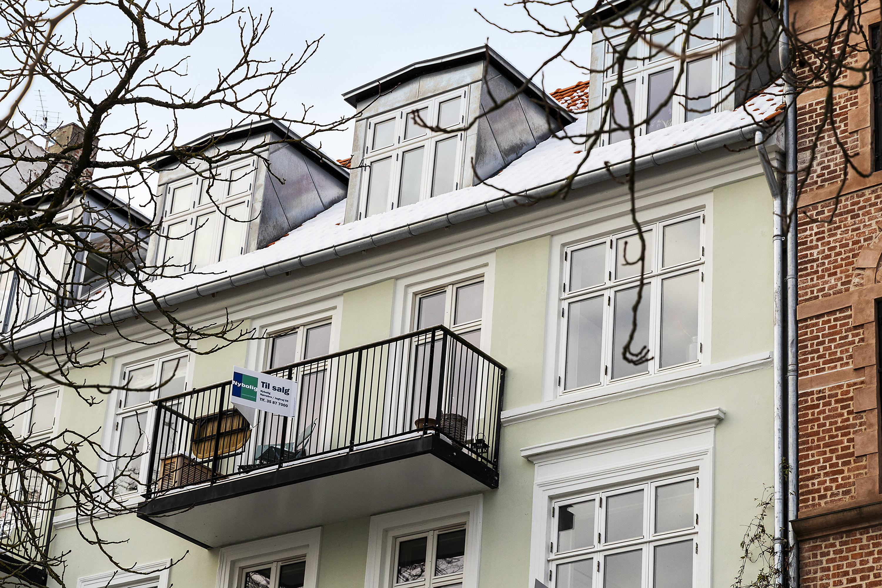 Fremhævet facade bolig billede i fuldskærmstilstand. Billede af Peblinge Dossering 20, 3. tv., 2200 København N