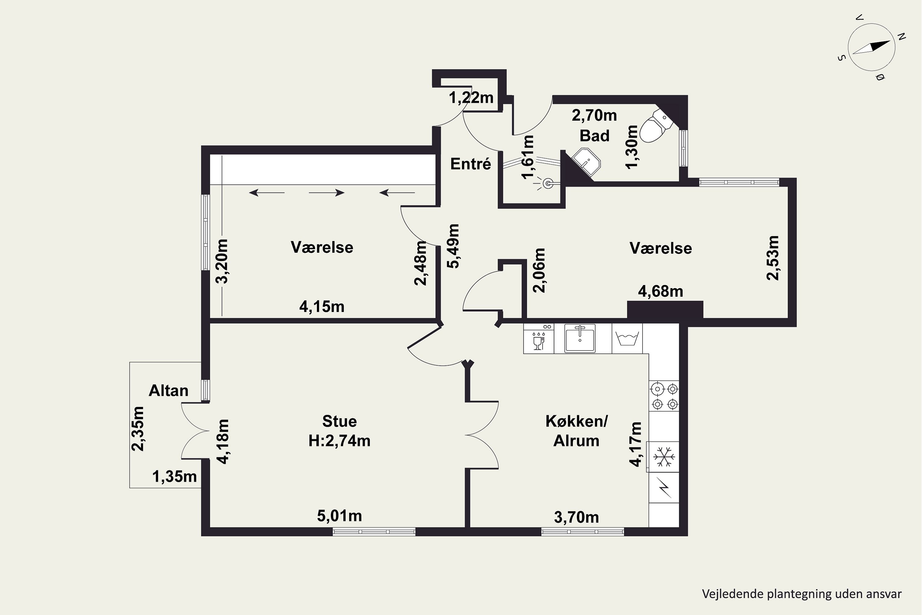 Plantegninger billede af Borups Alle 112, 4. th., 2000 Frederiksberg