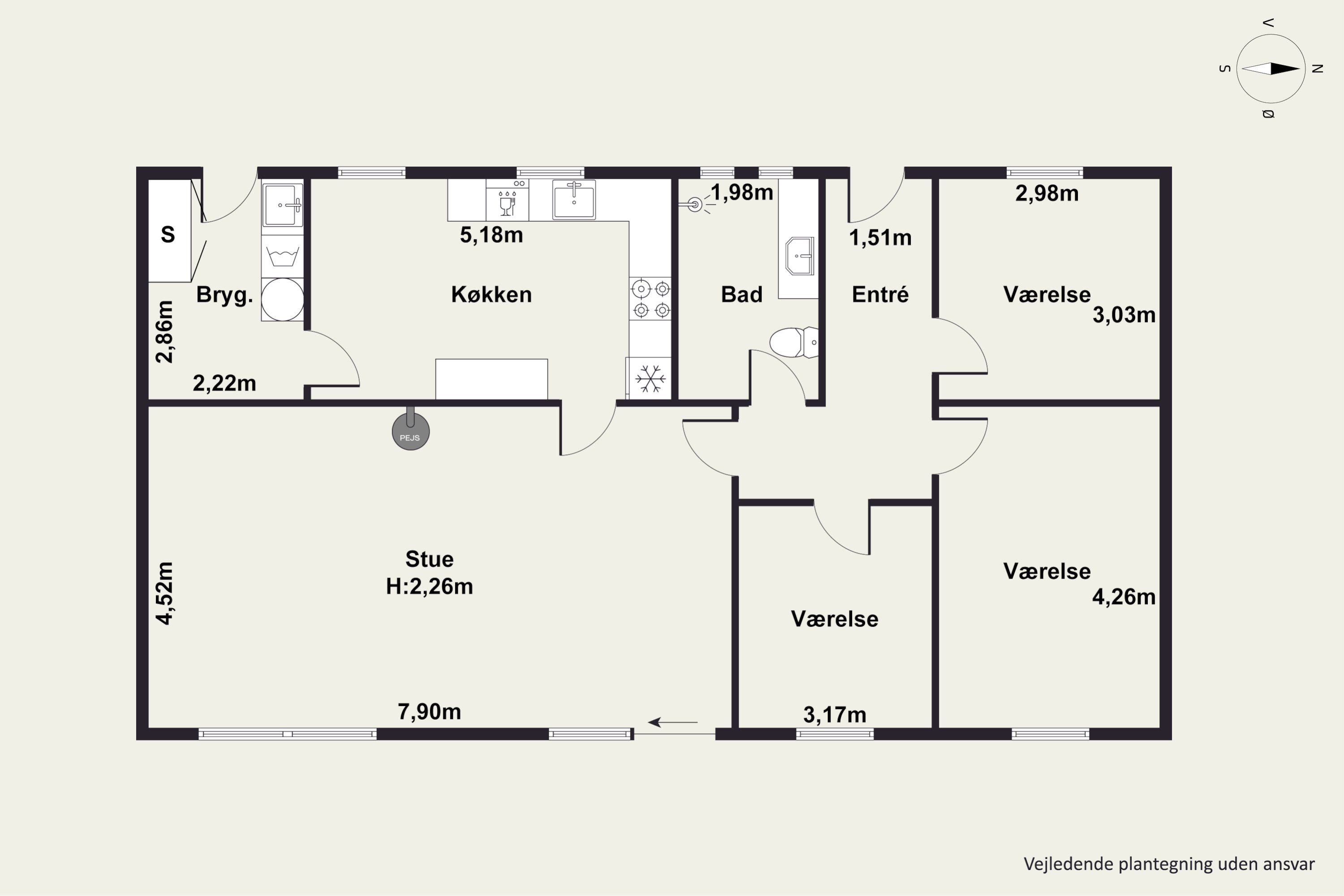 Plantegninger billede af Ruholmsvej 15, Vitten, 8382 Hinnerup