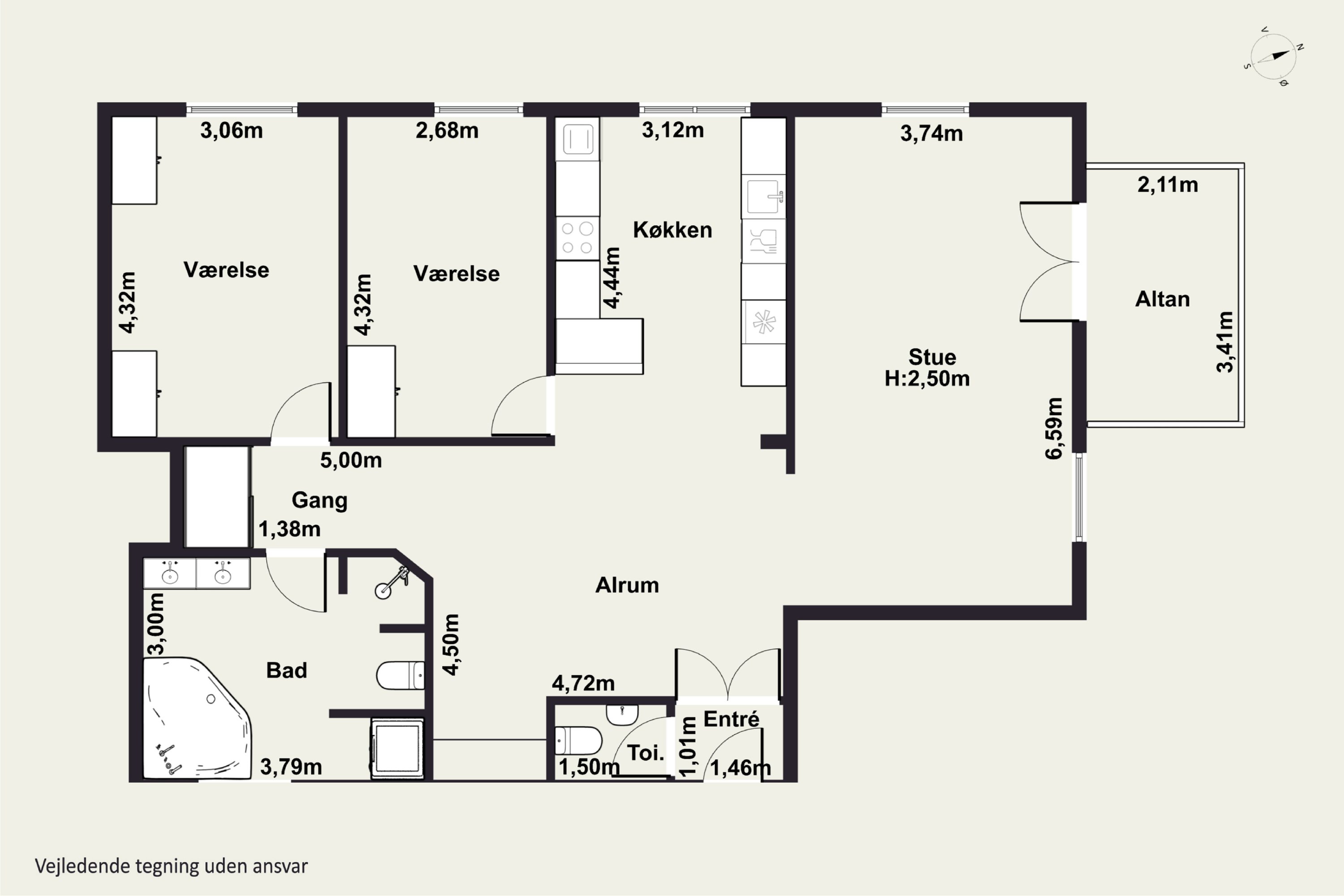 Plantegninger billede af Strøget 28, 1. tv., 7430 Ikast