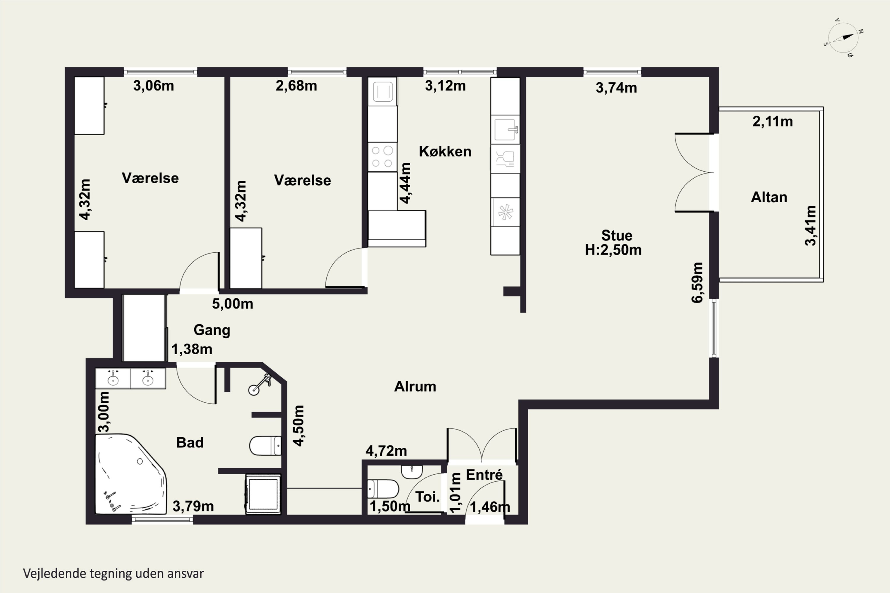 Plantegninger billede af Strøget 28, 1. tv., 7430 Ikast