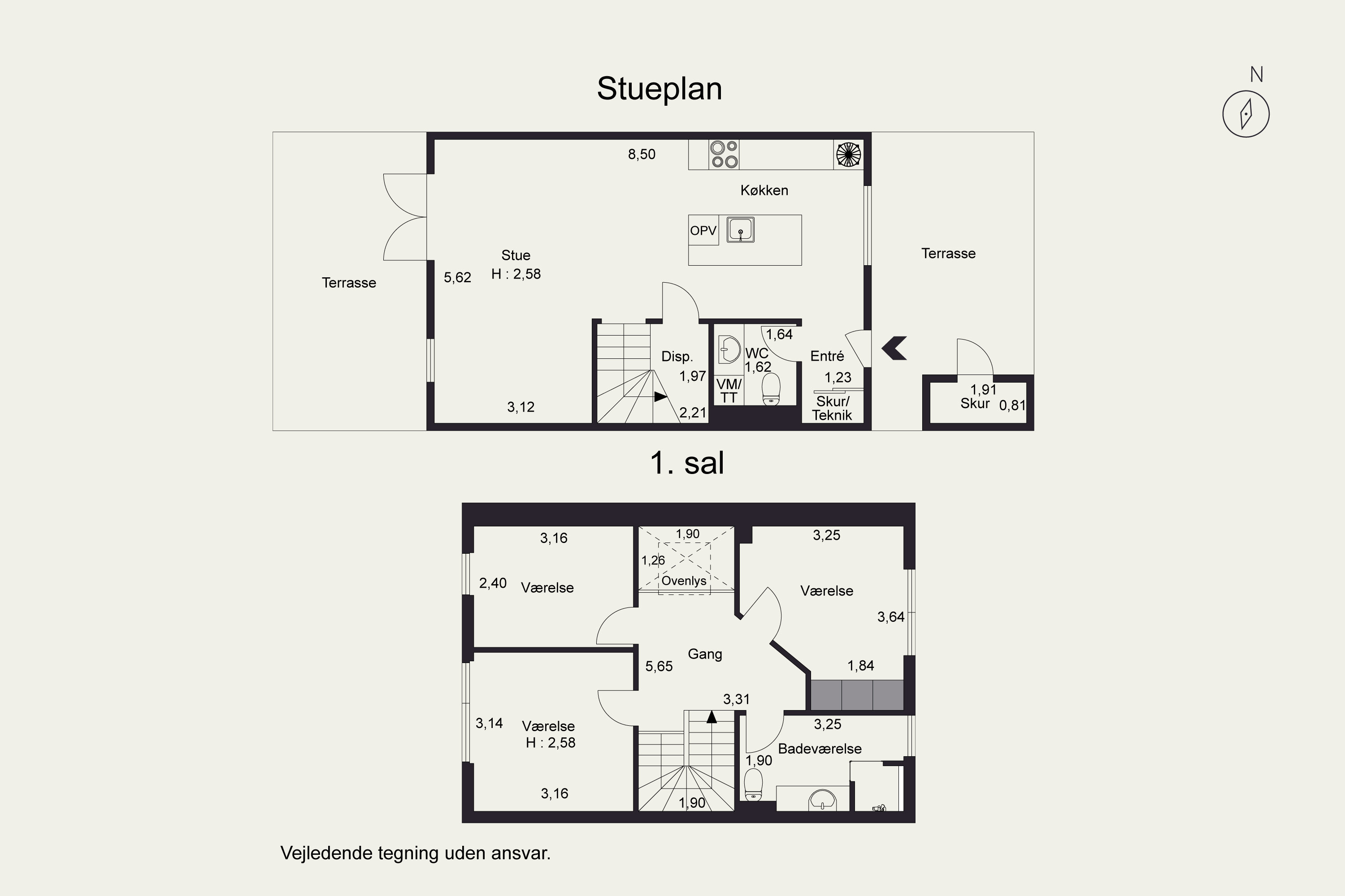 Plantegninger billede af Elmetoften 1C, 8361 Hasselager