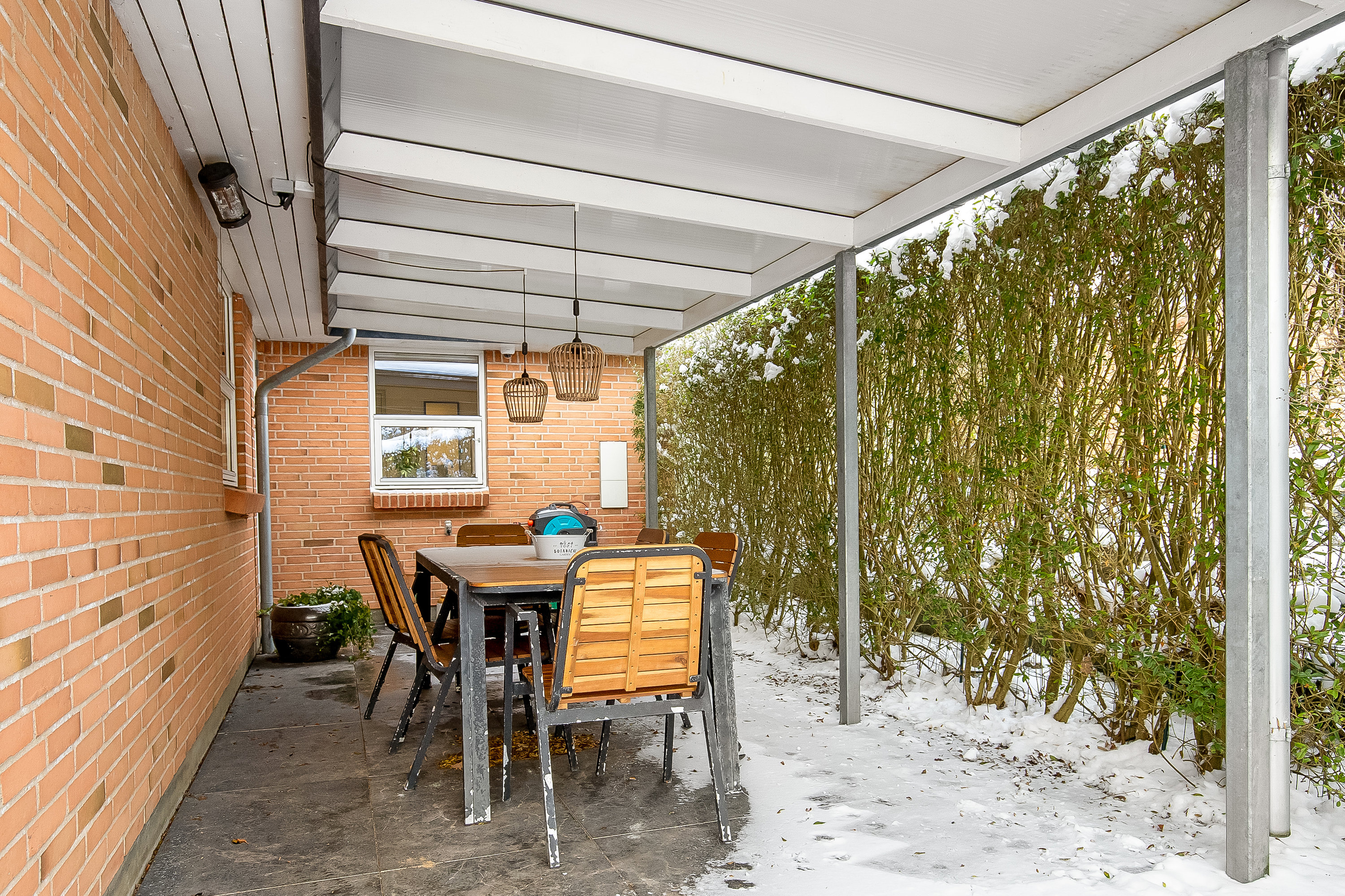 Fremhævet overdækket terrasse billede i fuldskærmstilstand. Billede af Pallasvej 20, Uhrhøj, 7100 Vejle