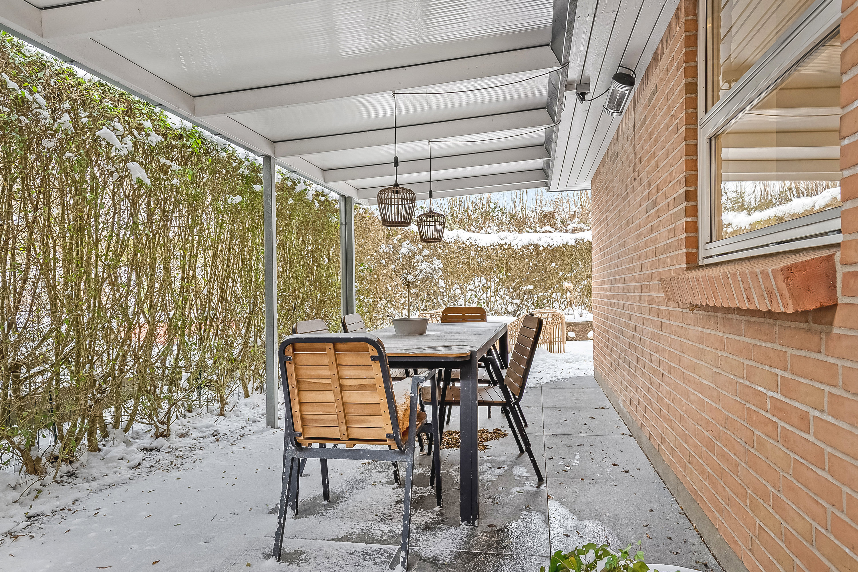 Fremhævet overdækket terrasse billede i fuldskærmstilstand. Billede af Pallasvej 20, Uhrhøj, 7100 Vejle