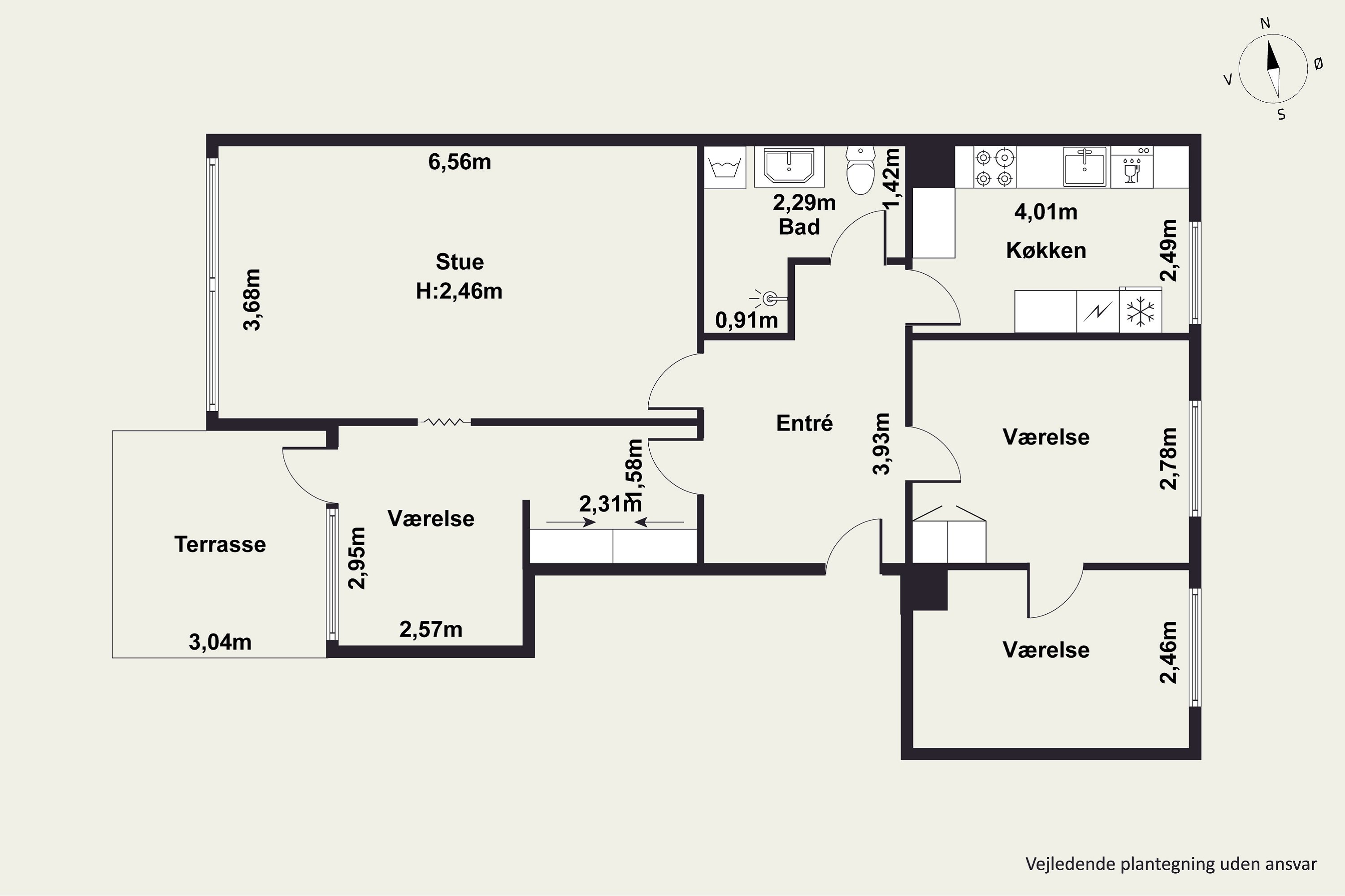 Plantegninger billede af Pebermyntevej 51, st.. tv., 8800 Viborg