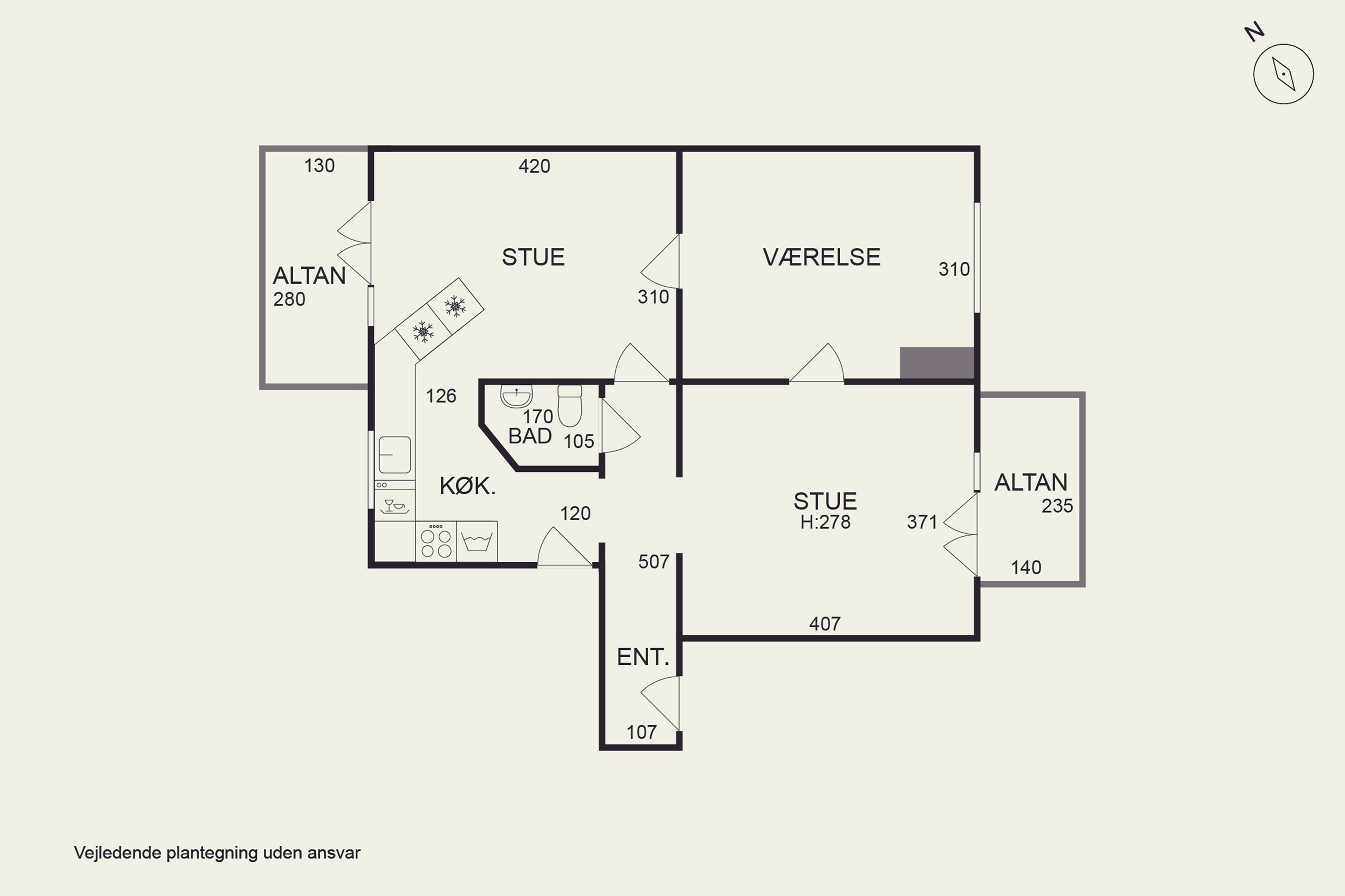 Plantegninger billede af Burmeistersgade 1C, 2. th., 1429 København K