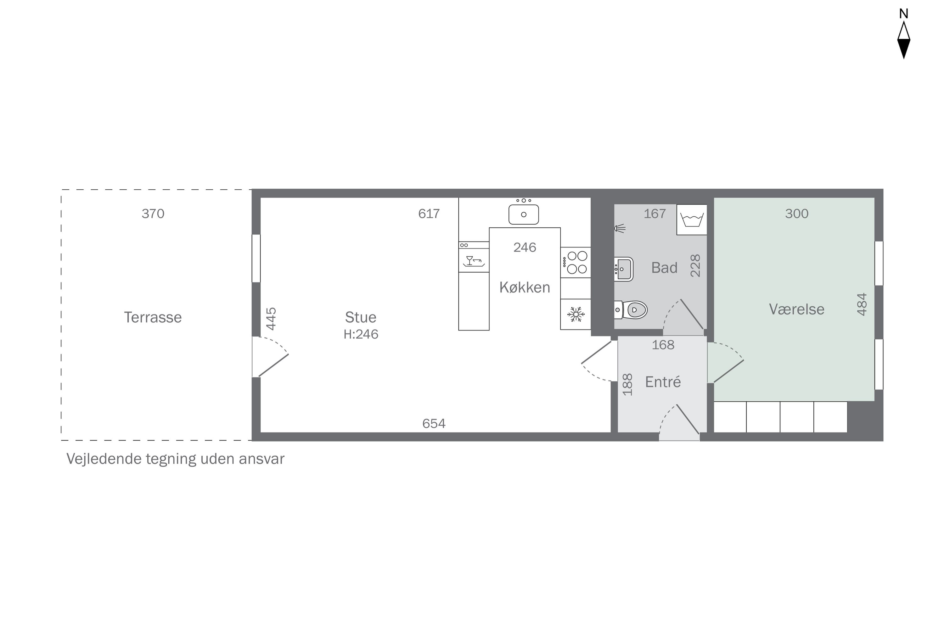 Plantegninger billede af Nordre Jernbanevej 13A, st.. th., 3400 Hillerød