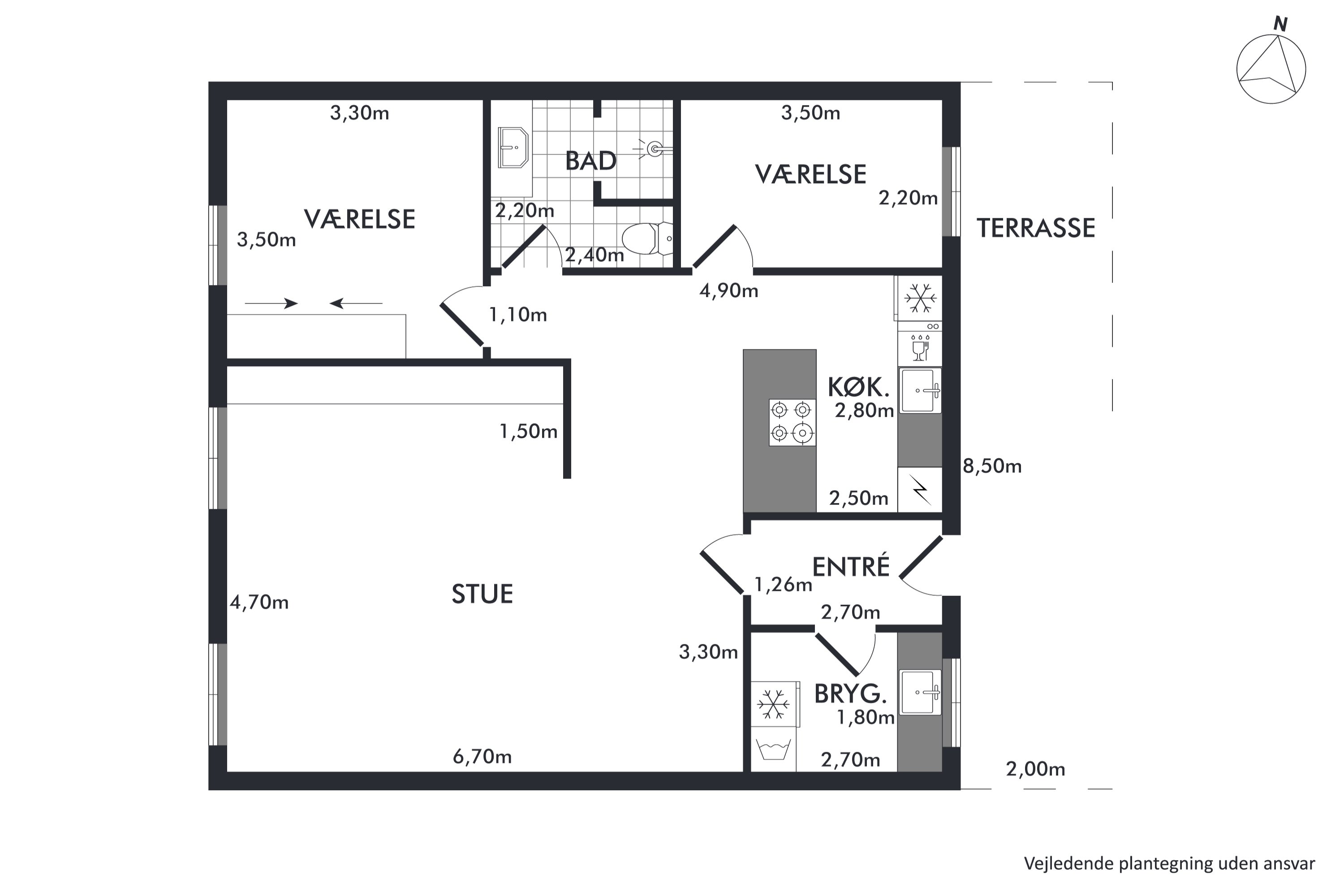 Plantegninger billede af Dronningensgade 25A, 9800 Hjørring