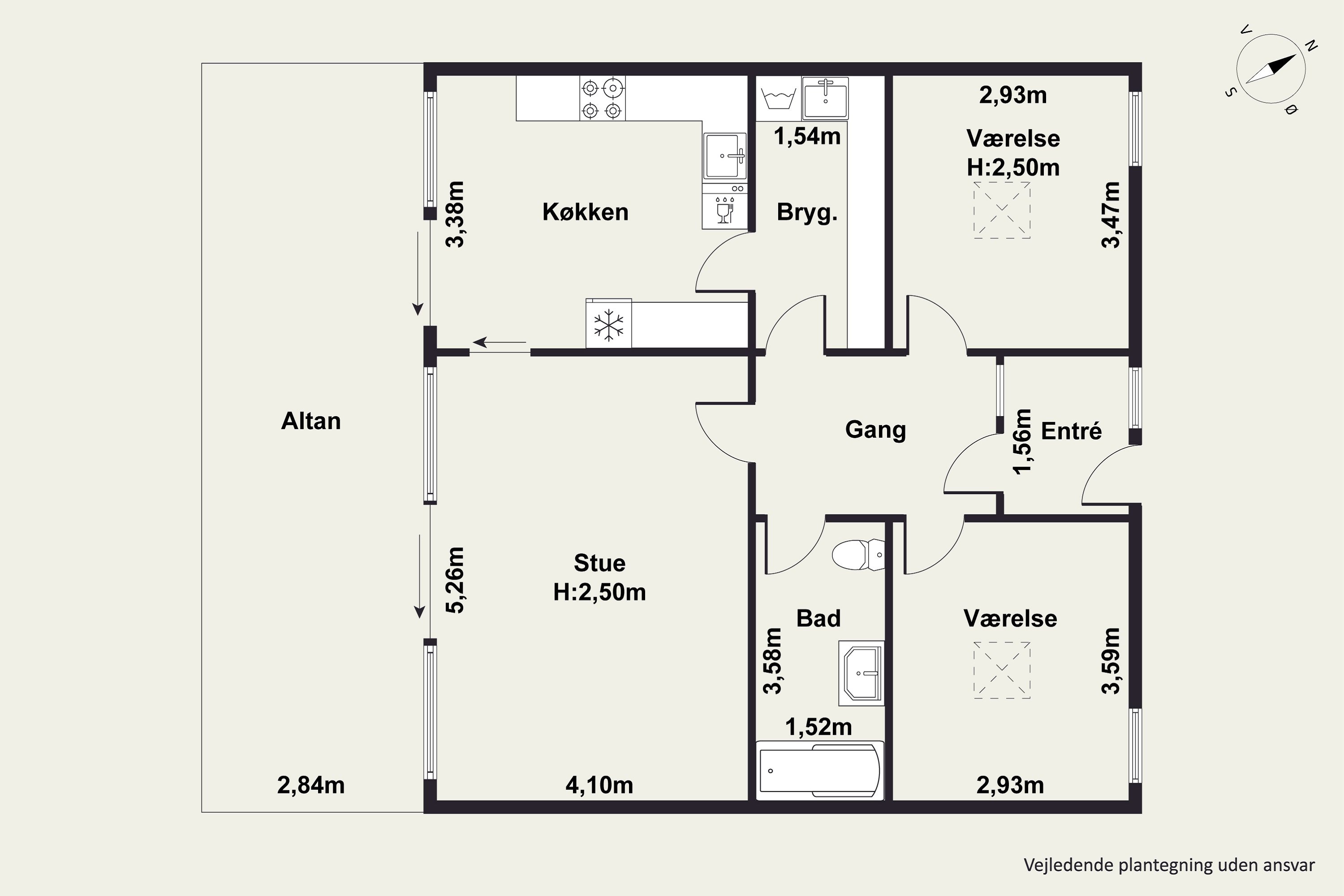 Plantegninger billede af Kantorvænget 7, 2. 155., 8240 Risskov