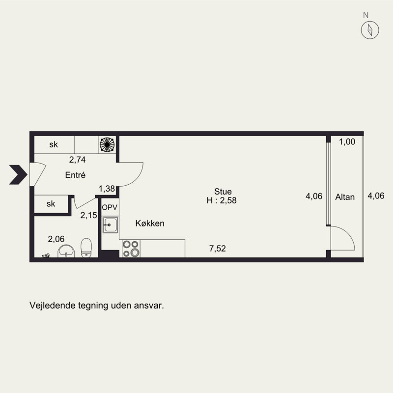Plantegninger billede af Edouard Suensons Gade 4, 3. b., Trøjborg , 8200 Aarhus N