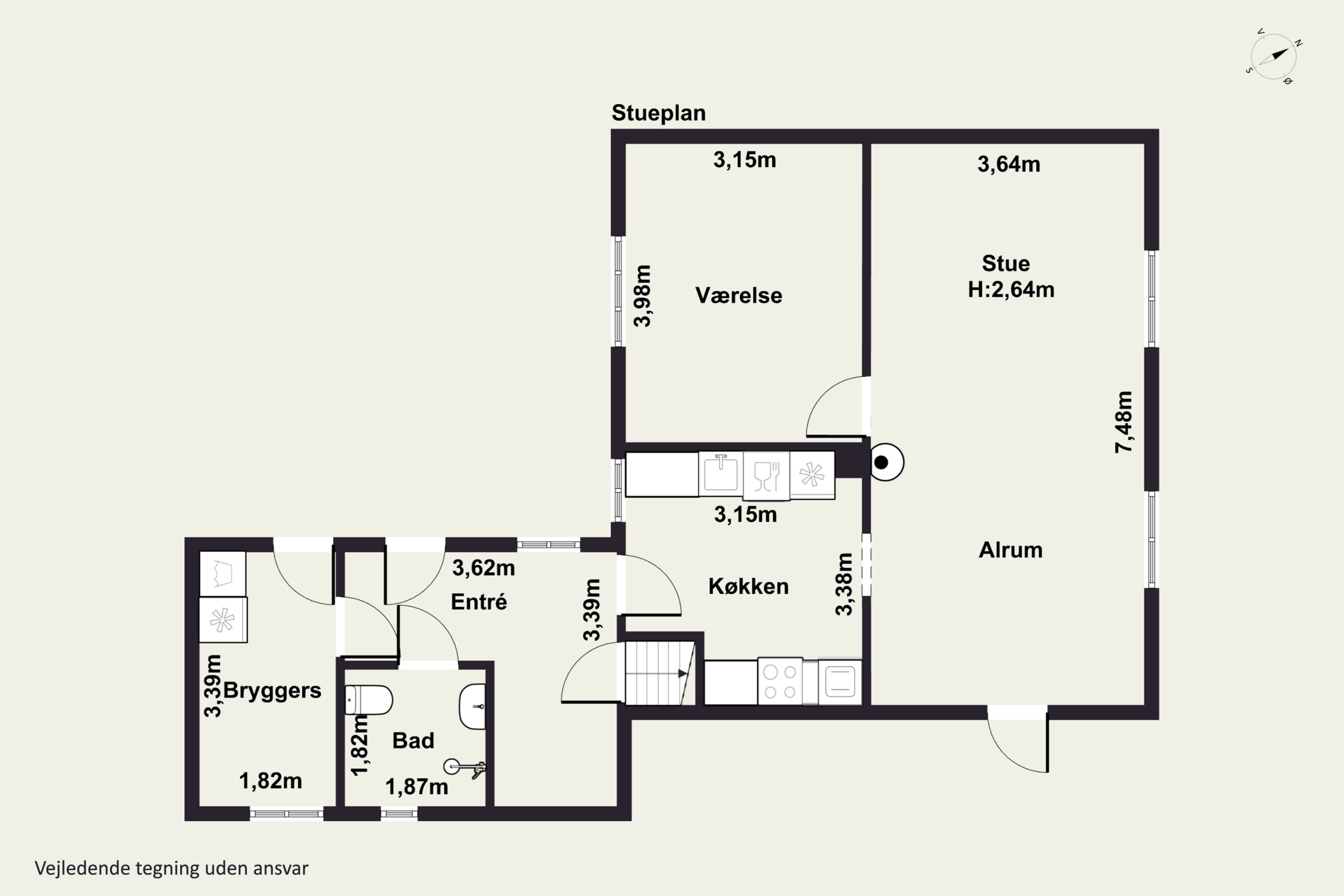 Plantegninger billede af Bolsterbjergvej 18, Aarsballe, 3700 Rønne