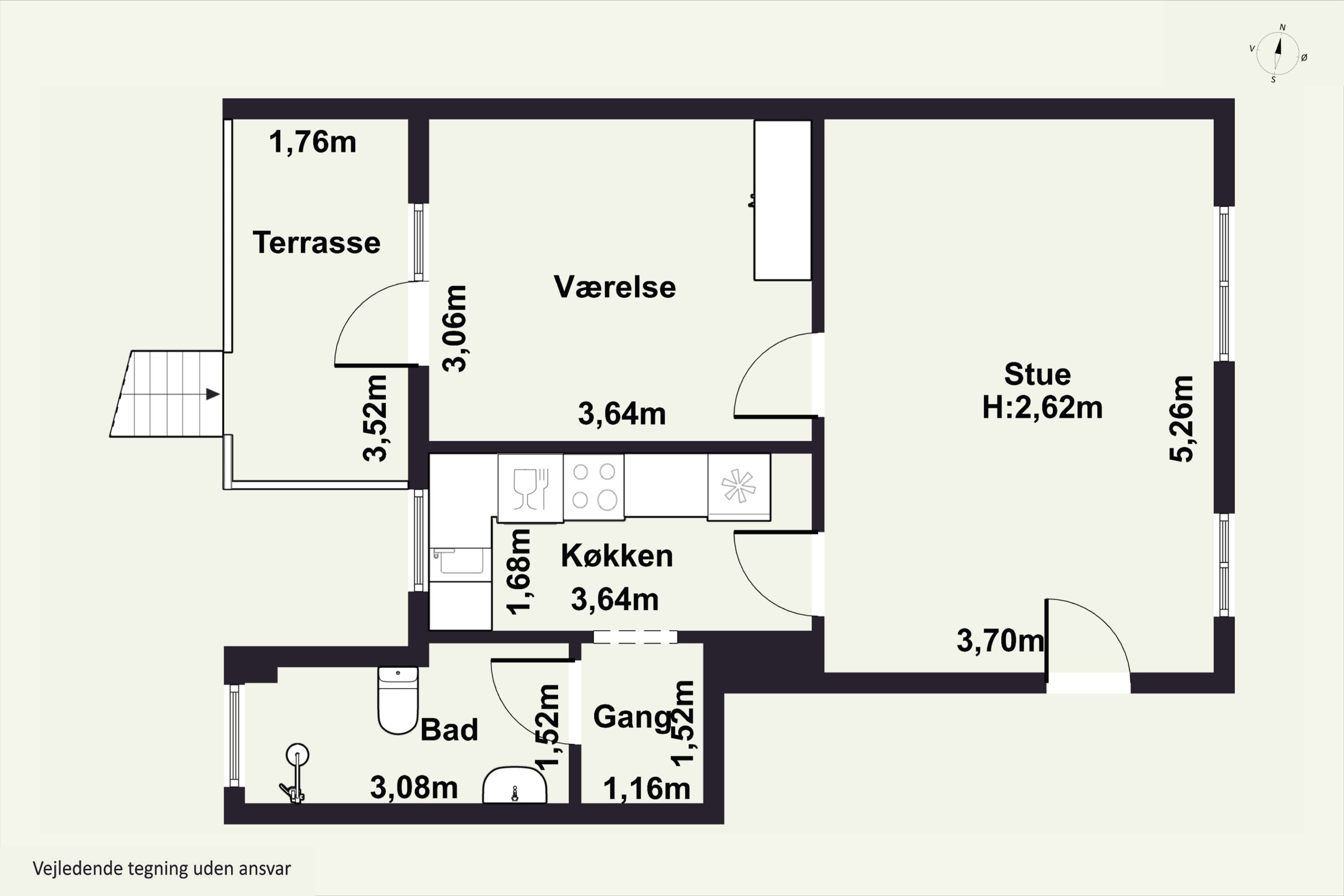 Plantegninger billede af Frederiksberggade 48, st.., 8600 Silkeborg