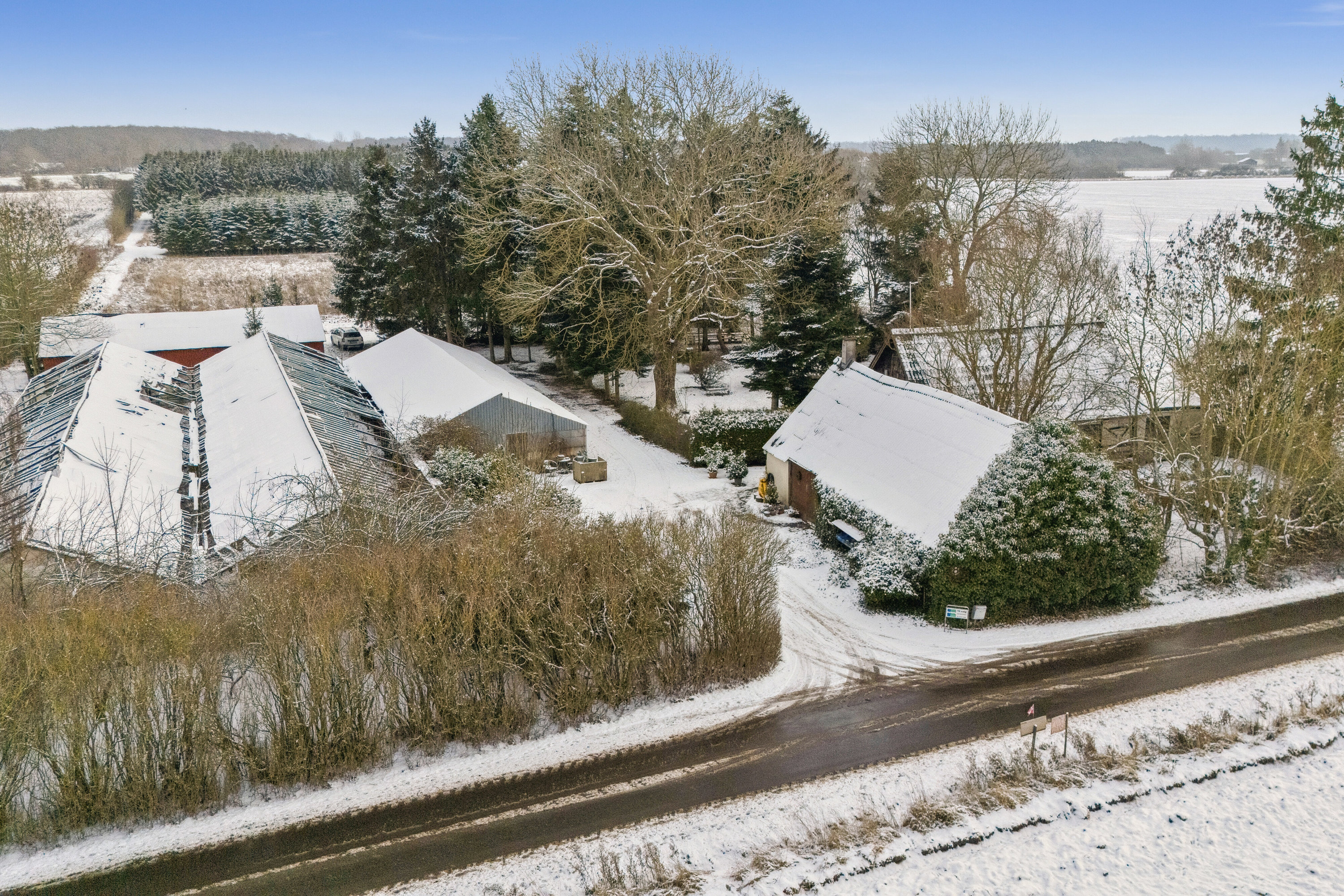 Fremhævet luftfoto billede i fuldskærmstilstand. Billede af Terslev Overdrevsvej 8, 4690 Haslev