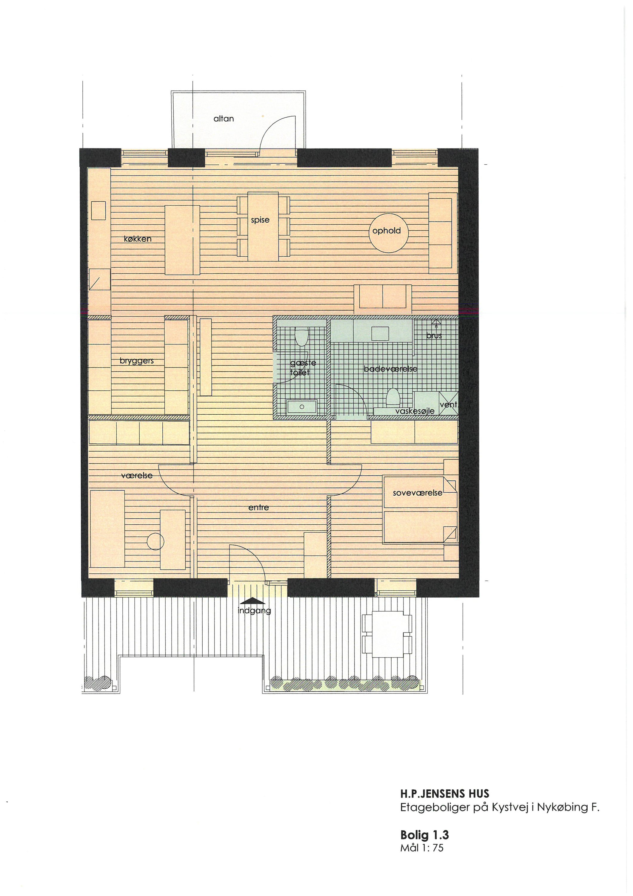 Plantegninger billede af Kystvej 1, 1. 3., 4800 Nykøbing F.