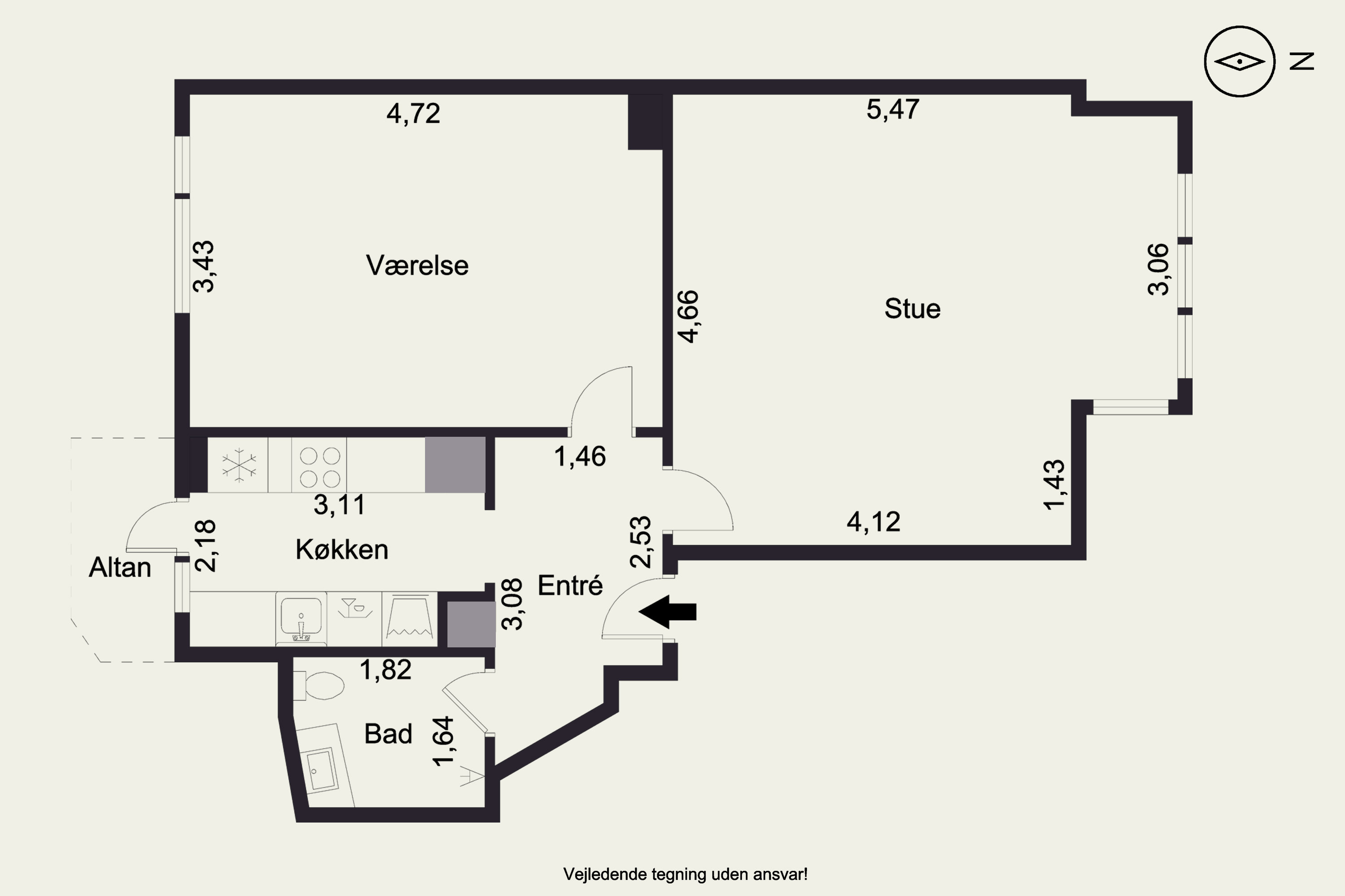 Plantegninger billede af Harald Jensens Plads 17, st.. th., 8000 Aarhus C