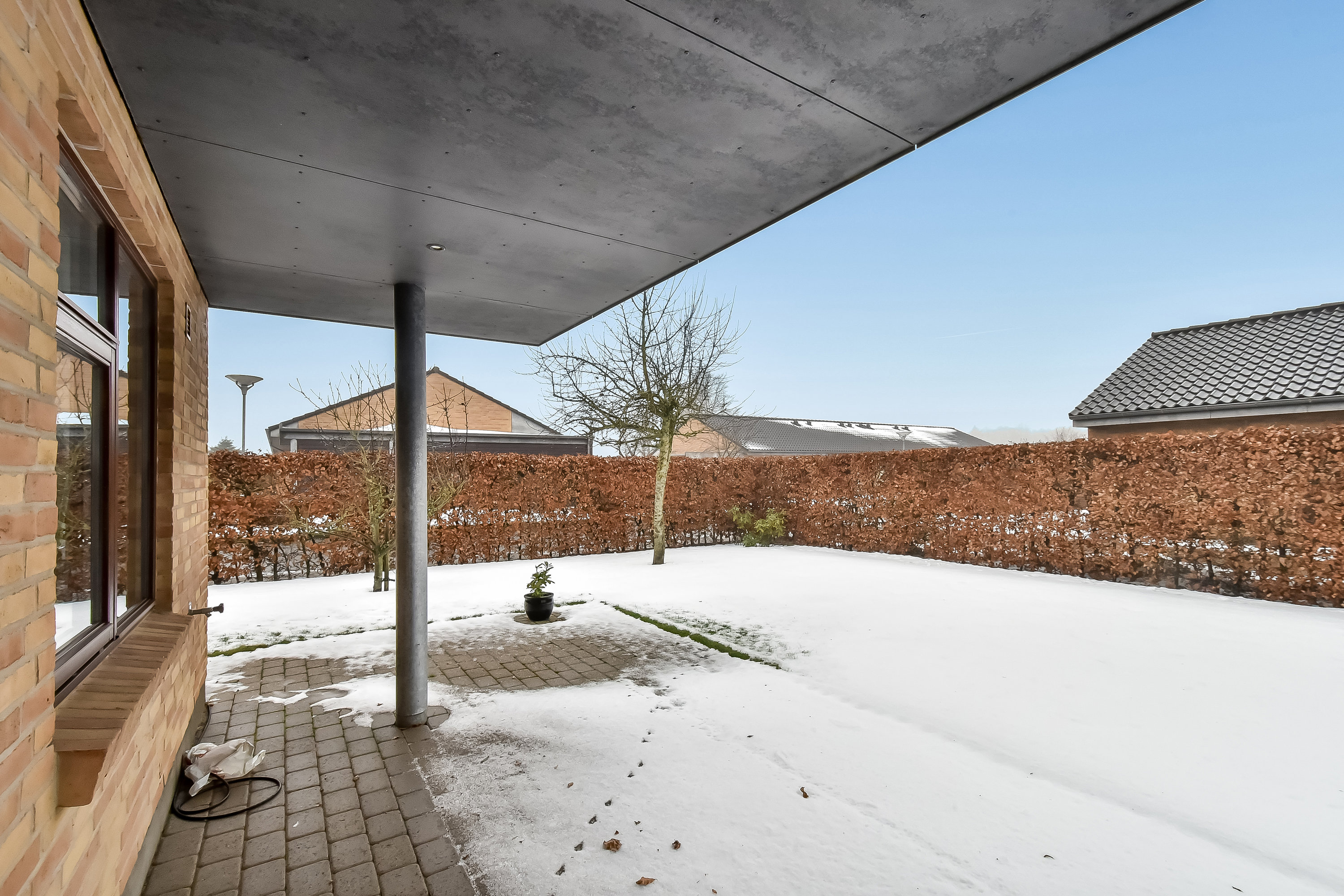 Fremhævet overdækket terrasse billede i fuldskærmstilstand. Billede af Nr. Lindvej 31D, Lind, 7400 Herning