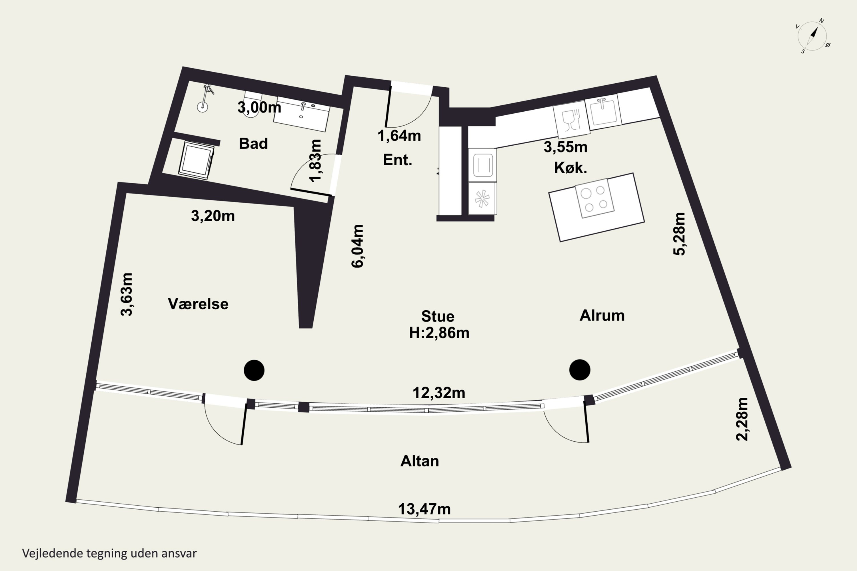 Plantegninger billede af Islands Brygge 32A, 2. 212., 2300 København S