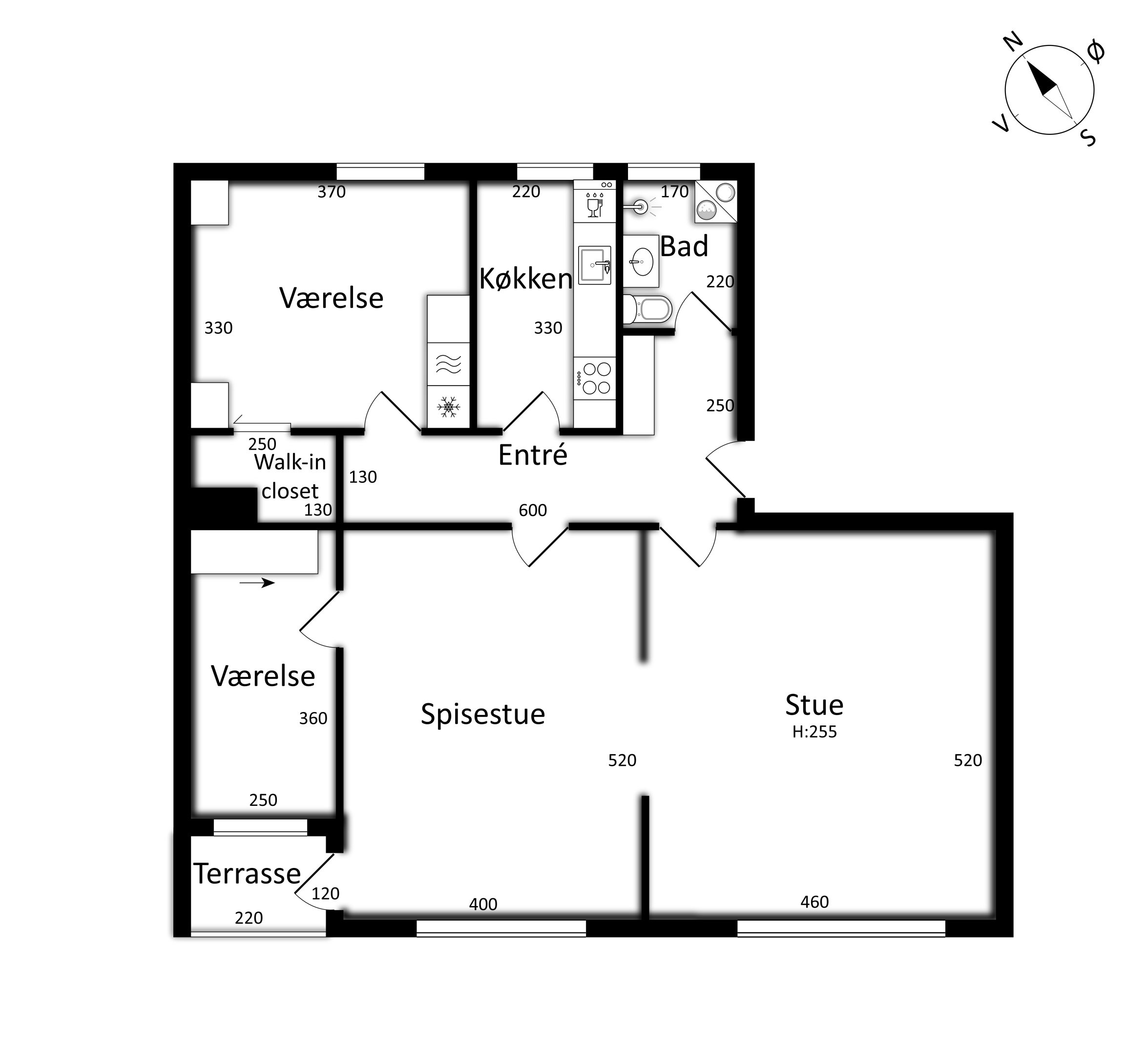 Plantegninger billede af Vesterbrogade 2A, 2. th., 9400 Nørresundby