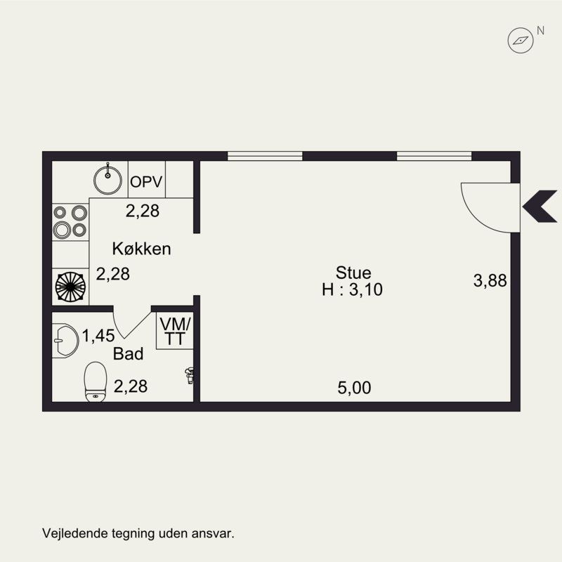 Plantegninger billede af Banegårdsgade 25A, st.., 8300 Odder