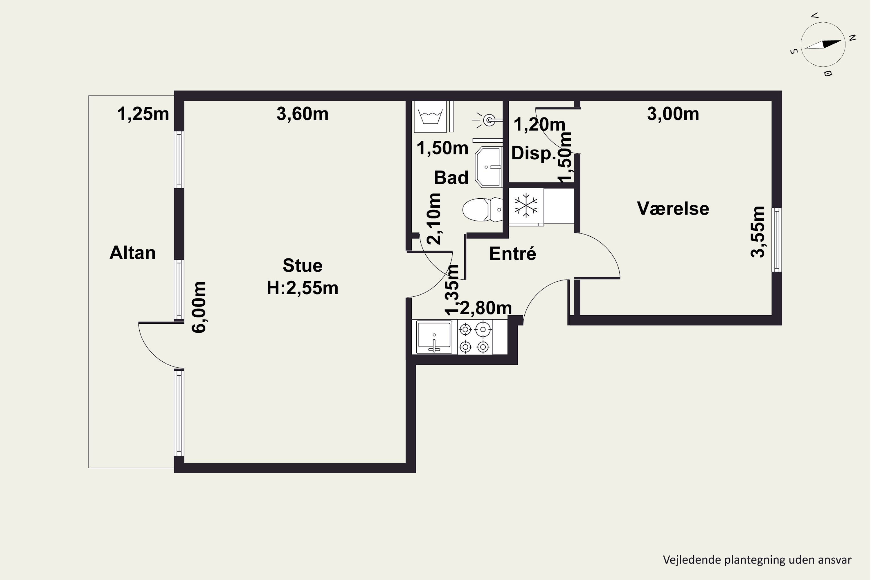 Plantegninger billede af Fyrrebakken 20, 1. th., 9000 Aalborg