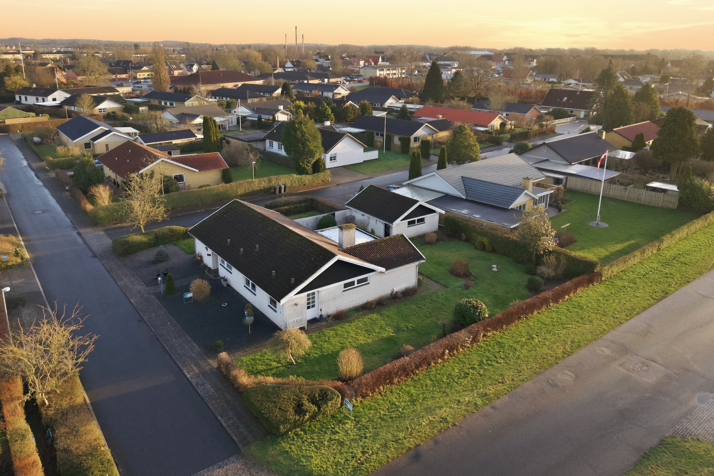 Villa: Luftfoto på Rugvangen 1, Otterup, 5450 Otterup