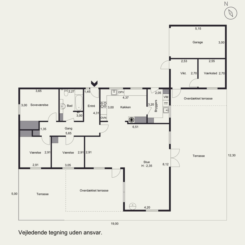Plantegninger billede af Kirsebærvej 42, 6600 Vejen